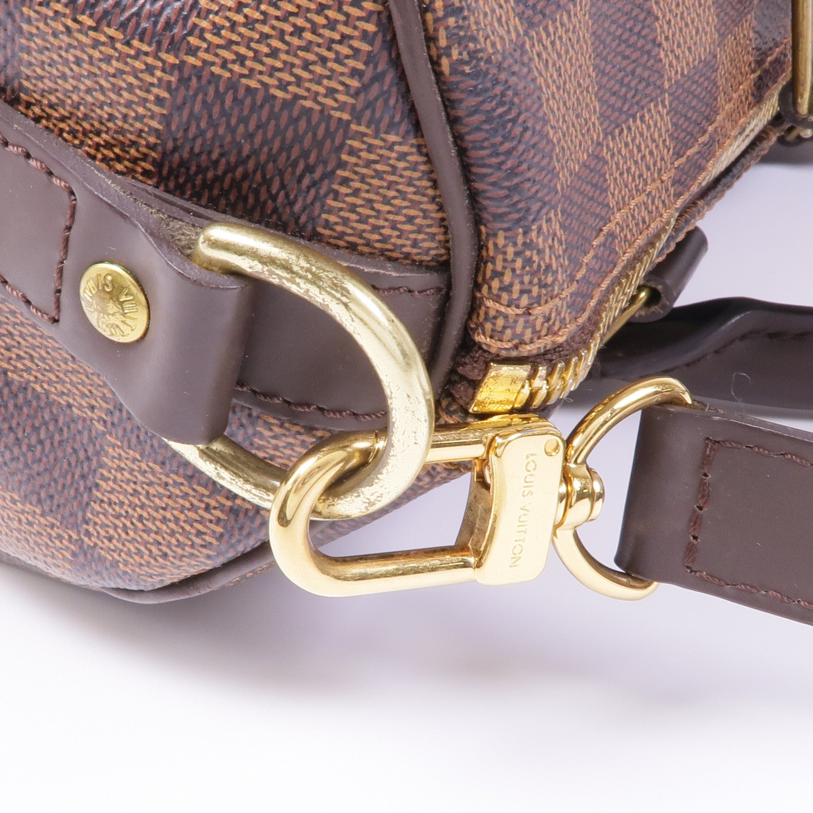 LOUIS VUITTON Damier Speedy Bandouliere 30金扣手挽肩背兩用袋棕色