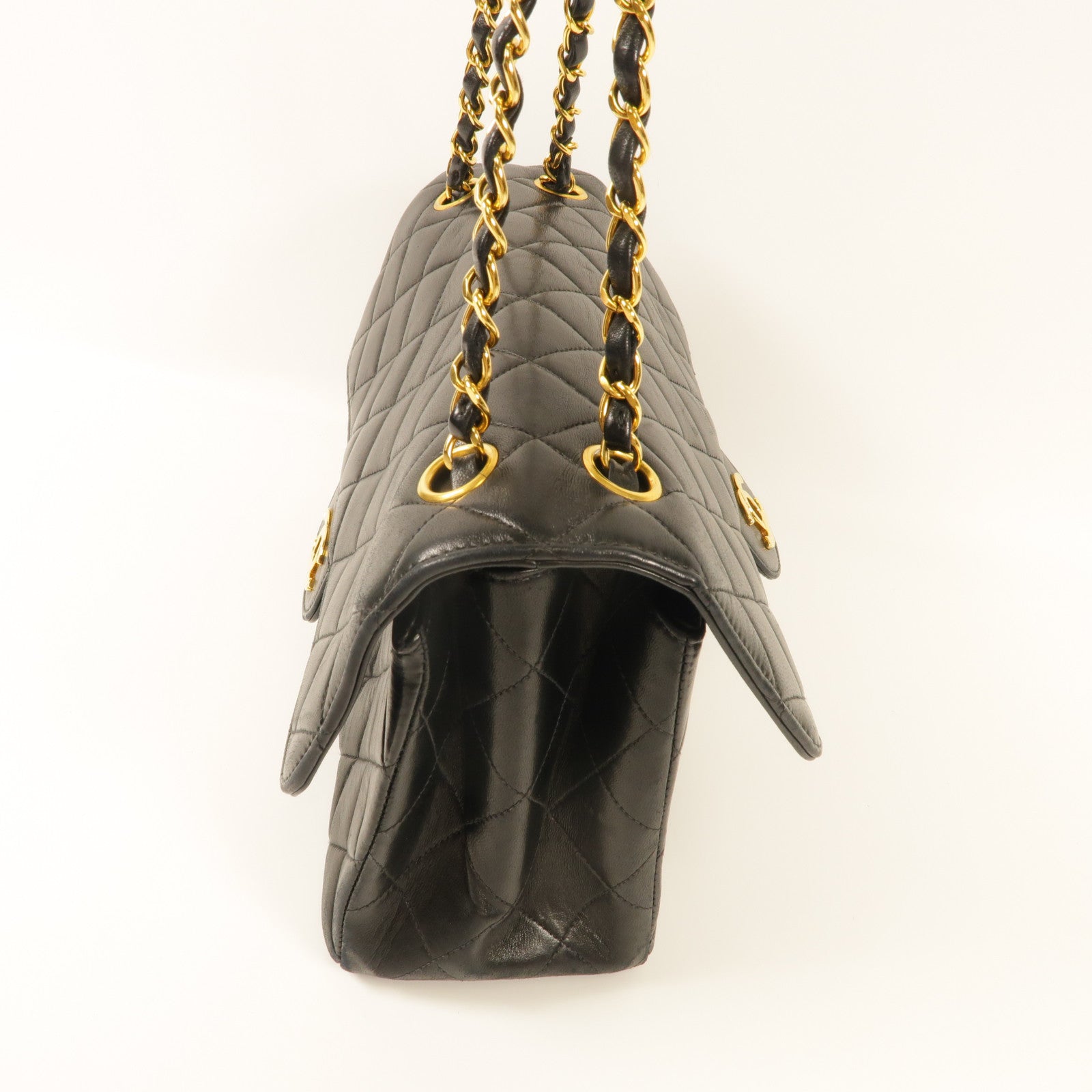 CHANEL 羊皮皮革Vintage Chain Shoulder Bag金扣肩背袋