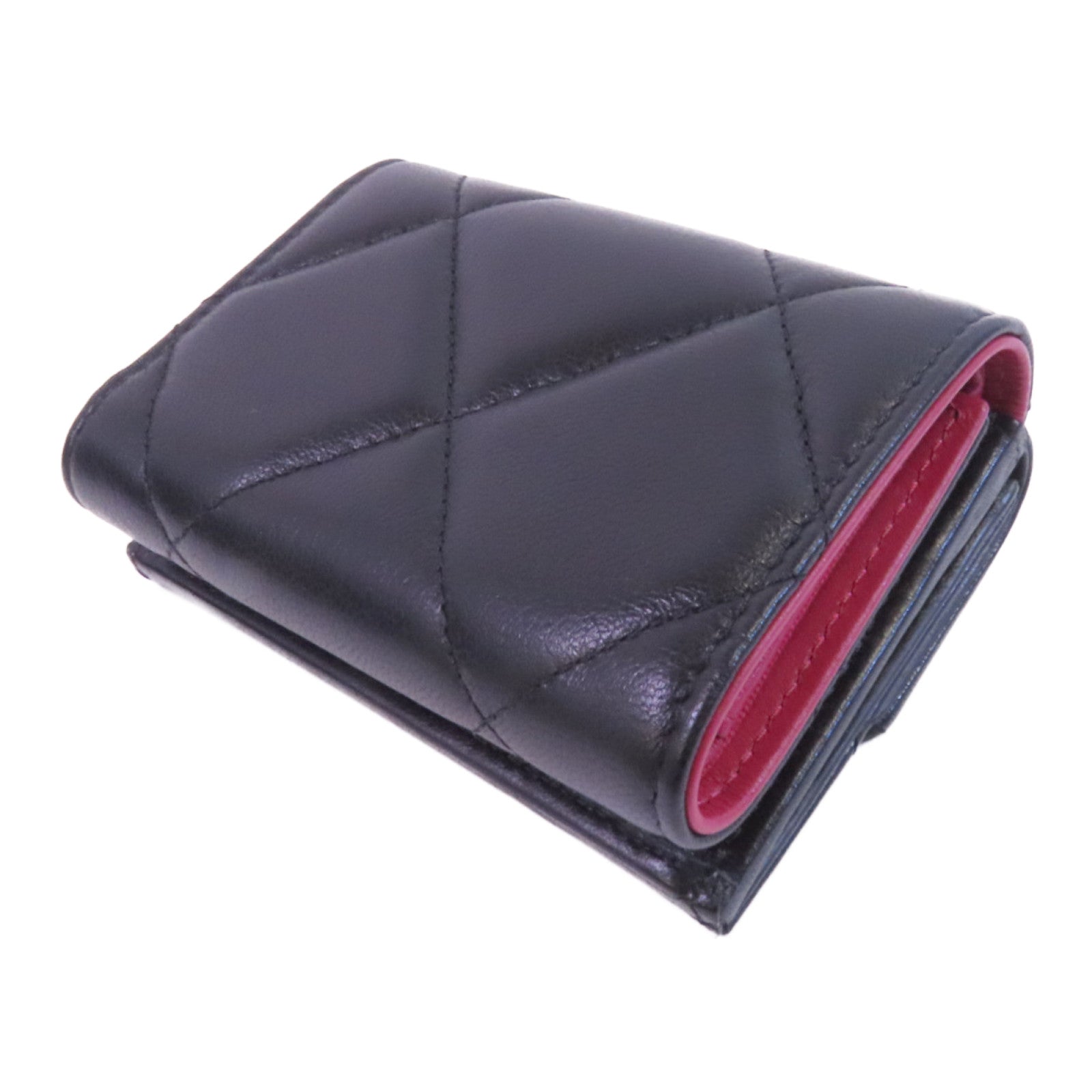 CHANEL 羊皮皮革C19 Wallet金扣錢包