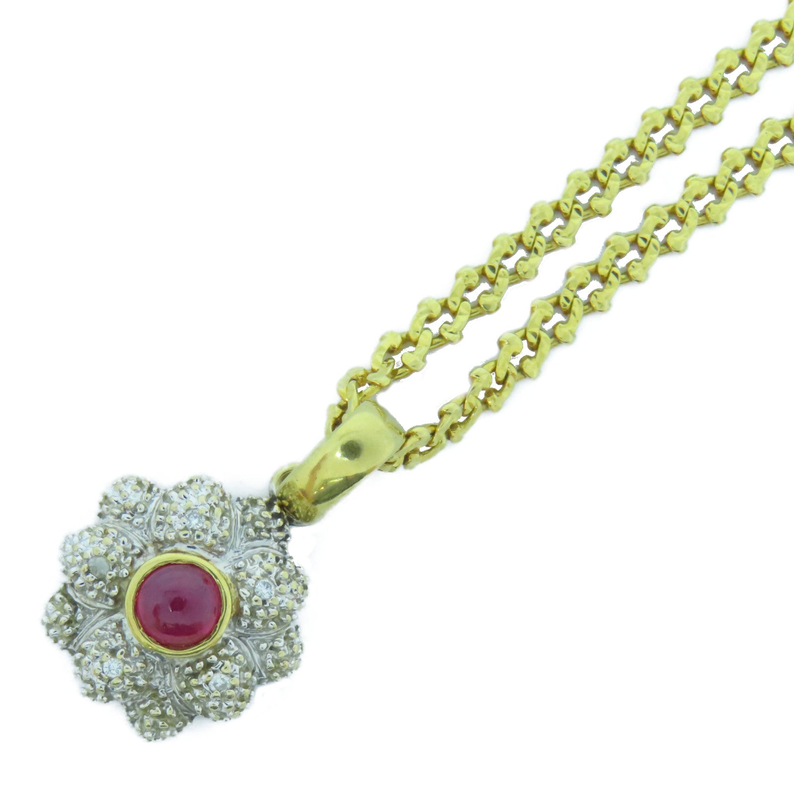 JEWELRY 【激減優惠】18K黃金Necklace 10.73g項鍊紅色/銀色