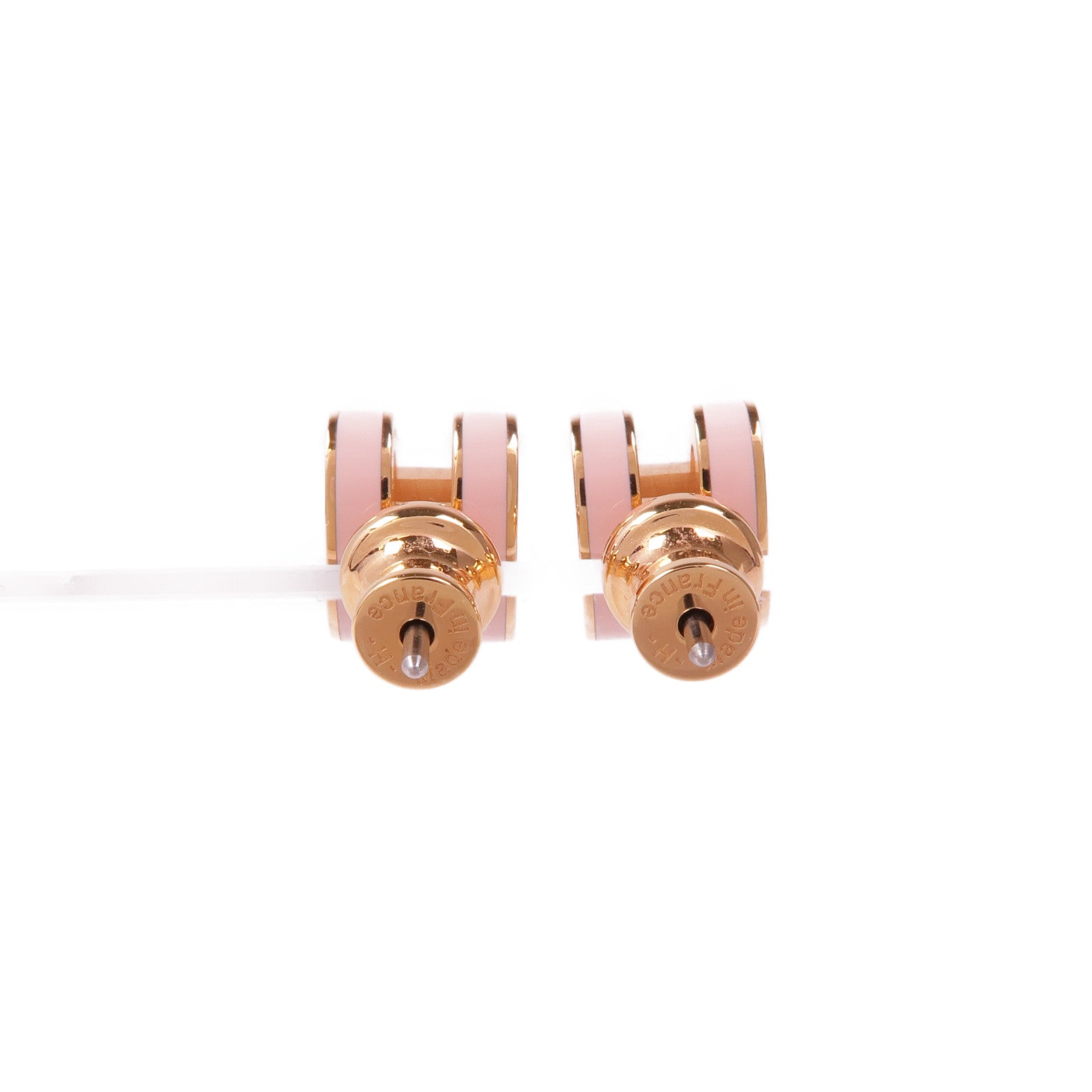 HERMES 金屬Mini Pop H Earrings耳環3Q Rose Sakura