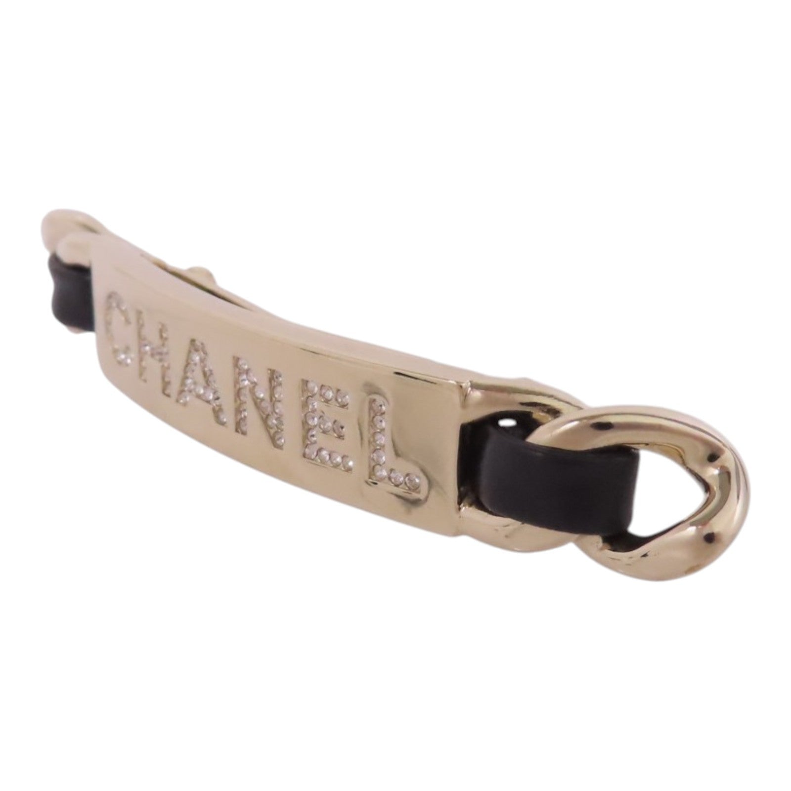 CHANEL 金屬/水鑽Hairpin金扣髮夾