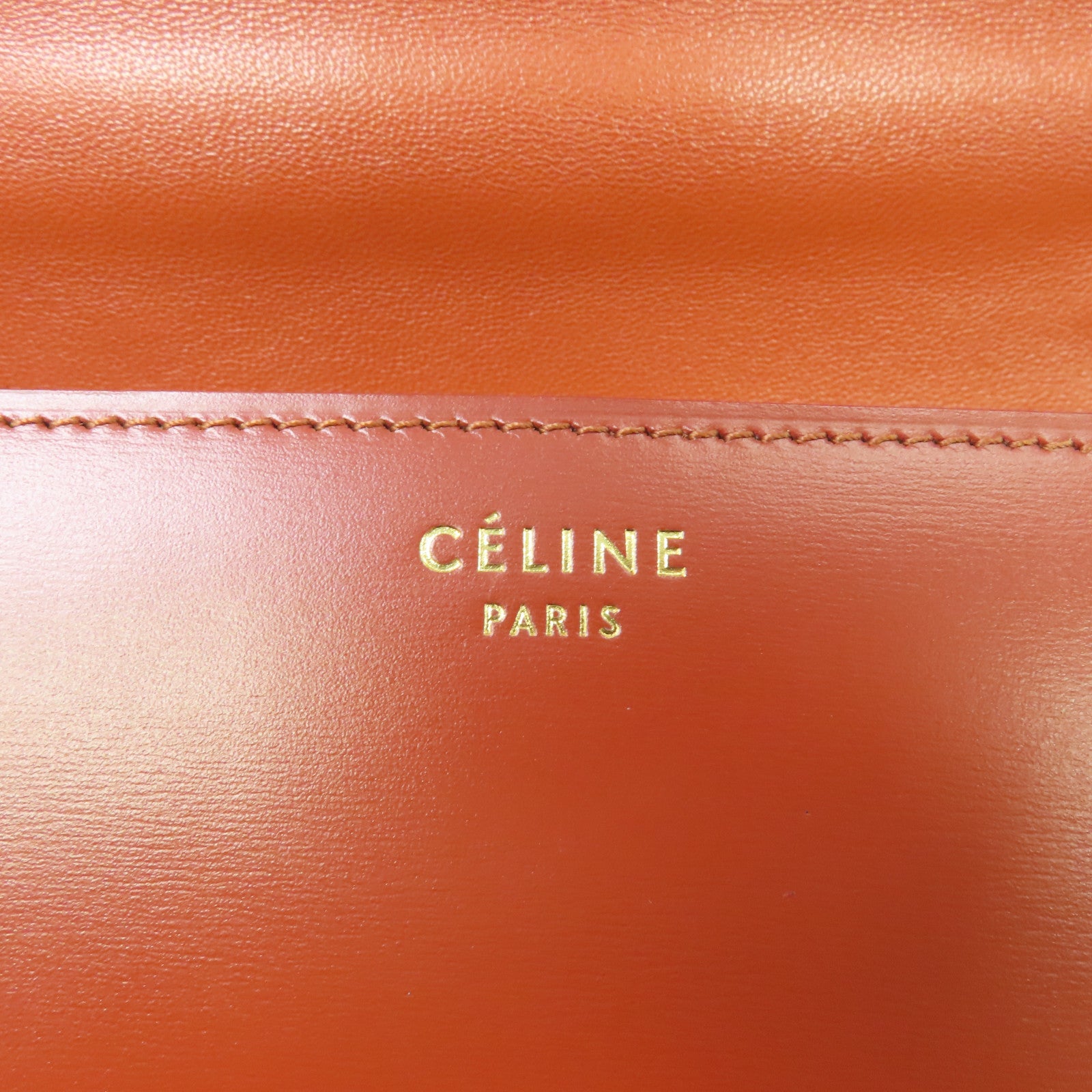 CELINE 【激減優惠】牛皮皮革Classic Box金扣肩背袋紅色