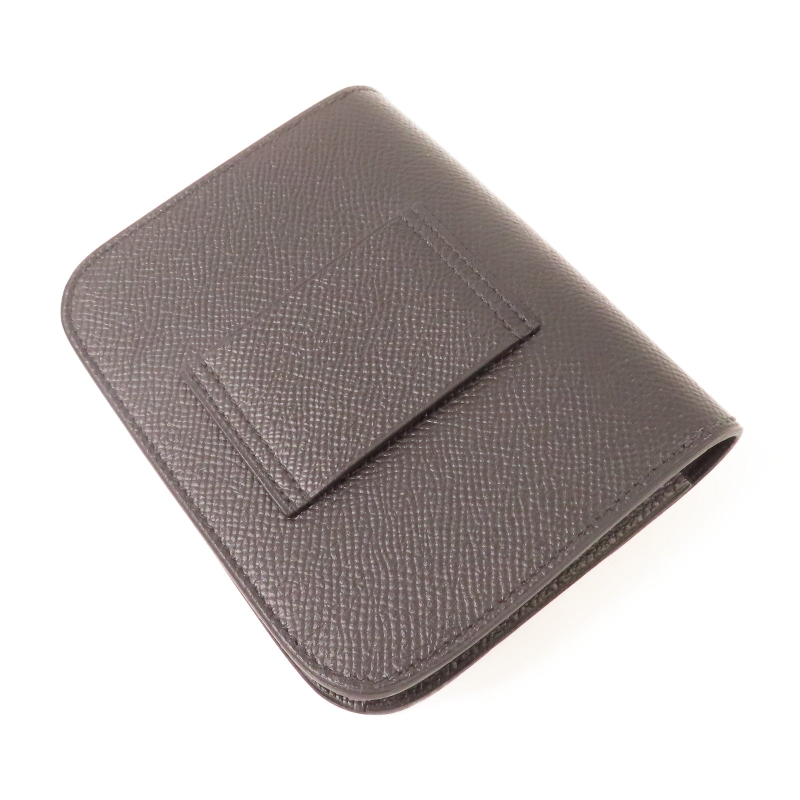 HERMES Epsom皮革Constance Slim Wallety銀扣錢包Noir