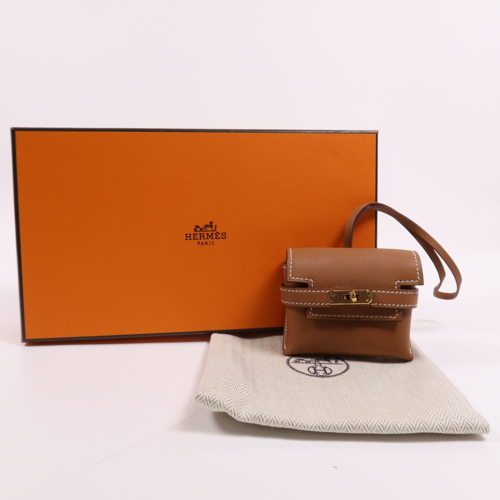 HERMES Swift皮革Kelly Festival Charm金扣掛飾