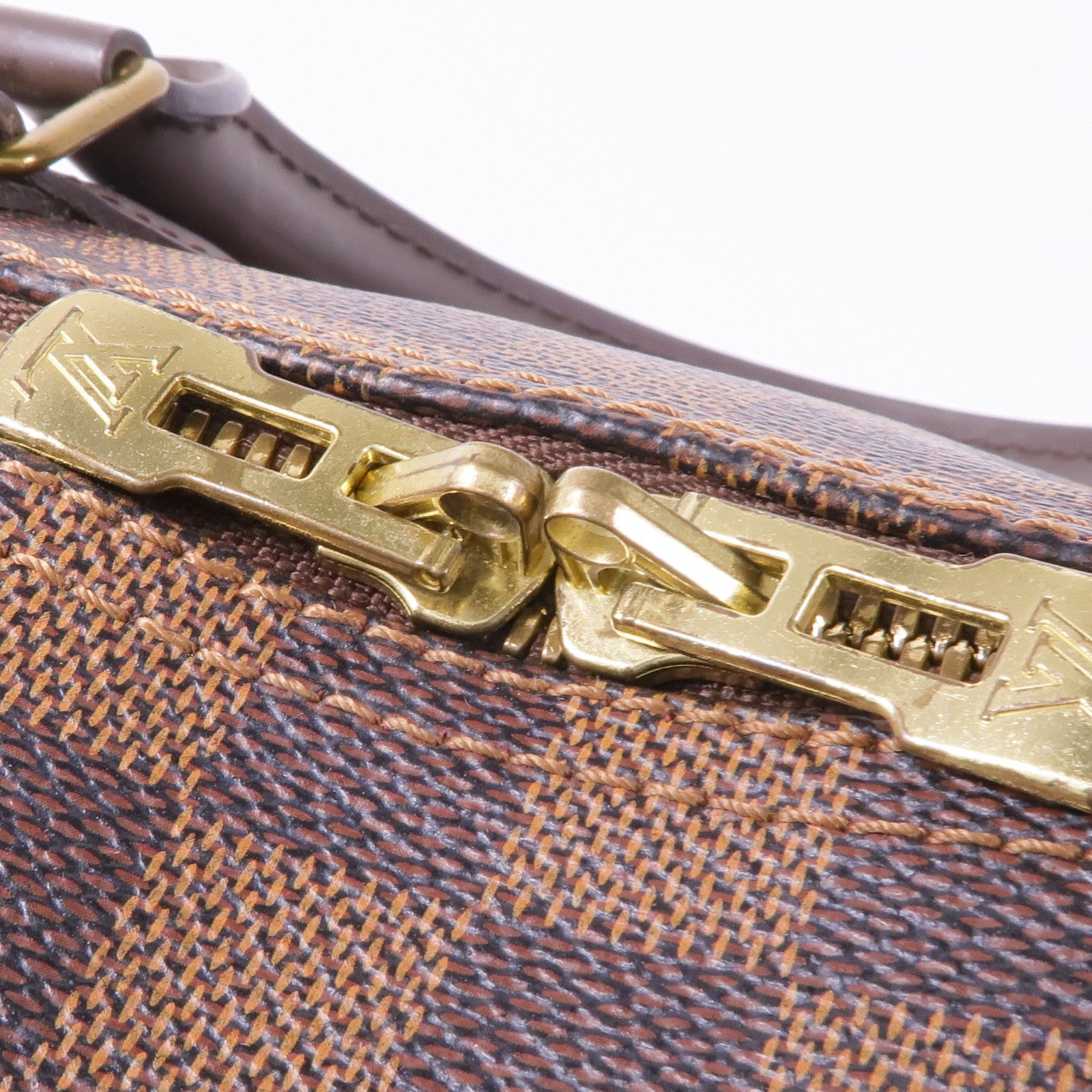 LOUIS VUITTON Damier Speedy Bandouliere 30金扣手挽肩背兩用袋棕色