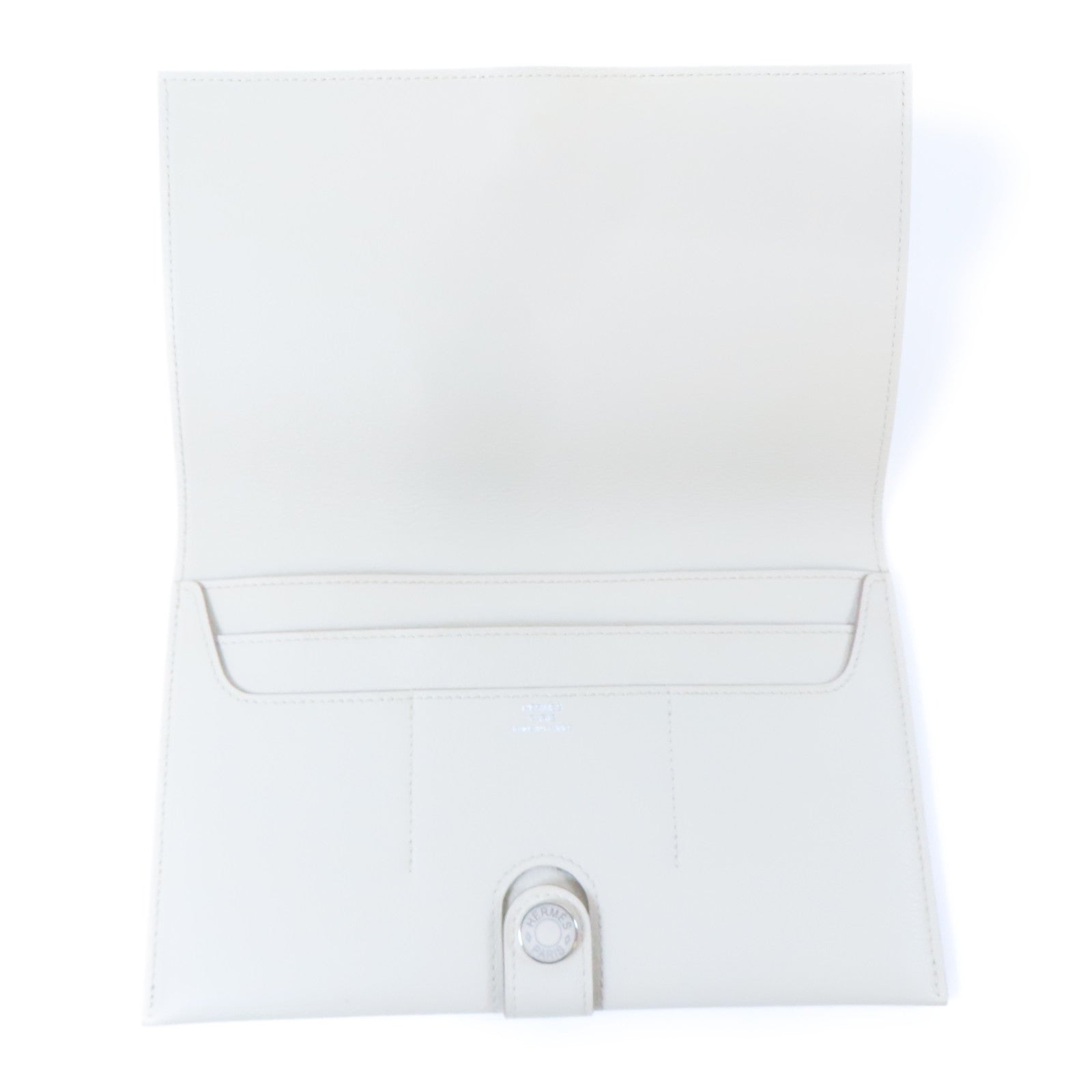 HERMES 【激減優惠】Evercolor皮革R.M.S Toutenmain Wallet銀扣錢包Beton灰色