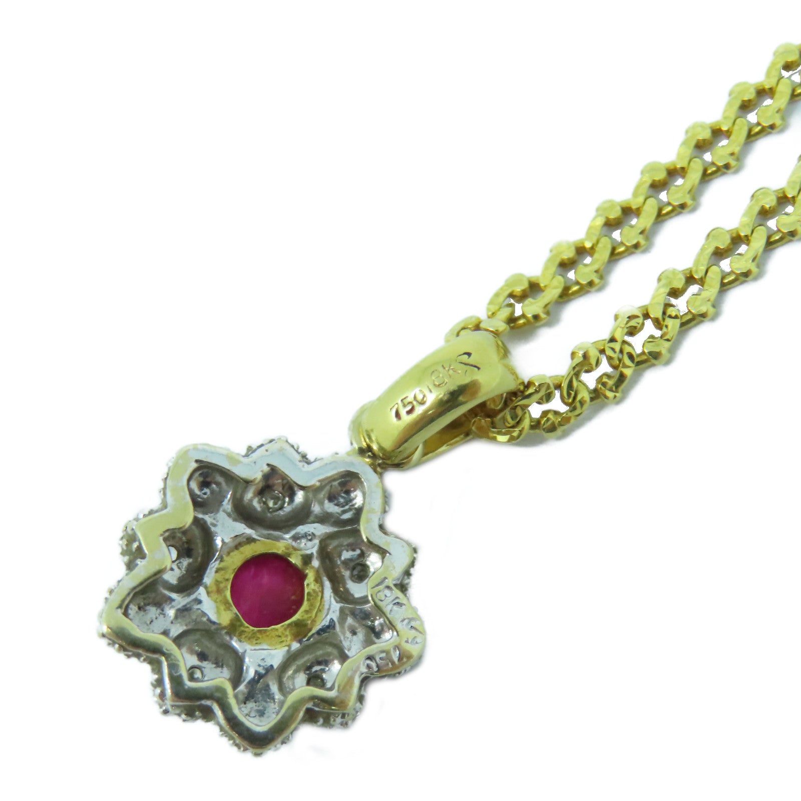 JEWELRY 【激減優惠】18K黃金Necklace 10.73g項鍊紅色/銀色