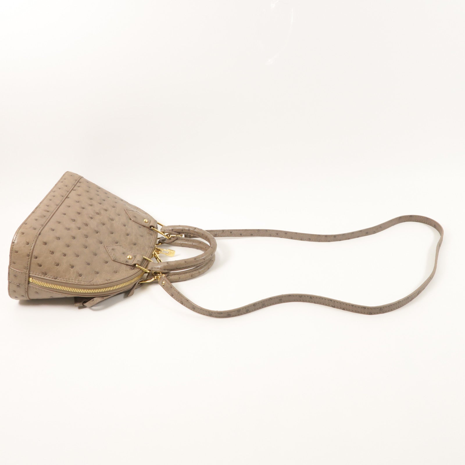 LOUIS VUITTON 鴕鳥皮革Alma BB金扣手挽肩背兩用袋