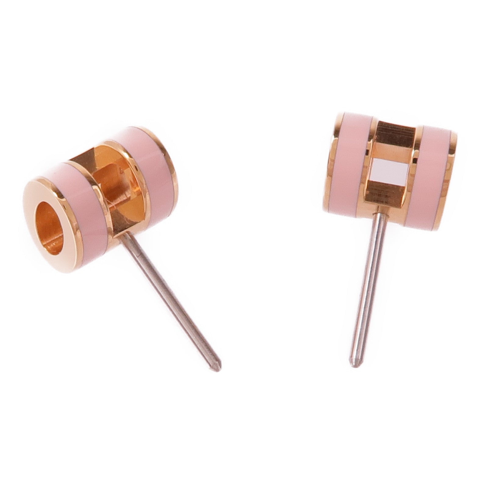 HERMES 金屬Mini Pop H Earrings耳環3Q Rose Sakura
