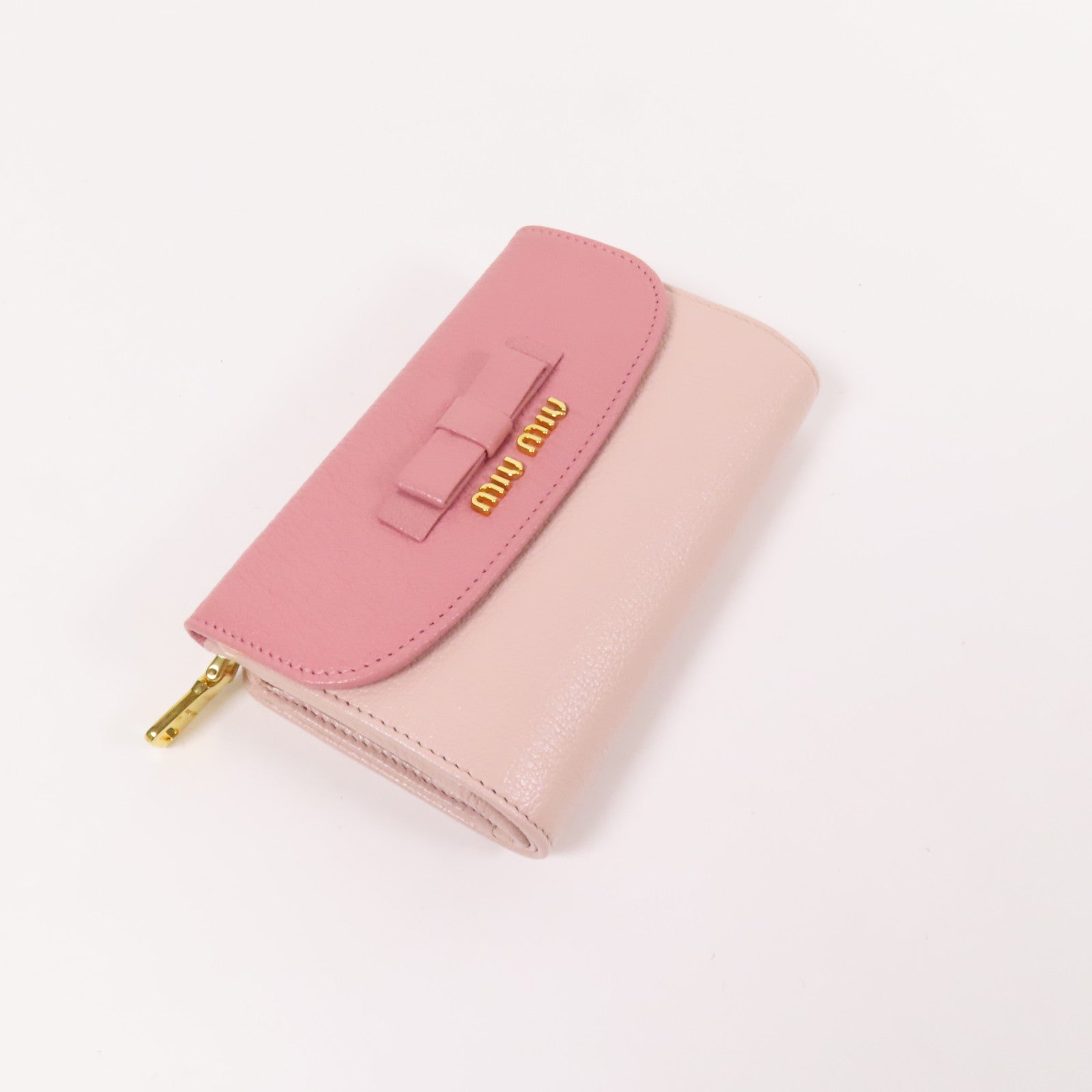 Miu Miu 牛皮皮革Trifold Wallet金扣錢包