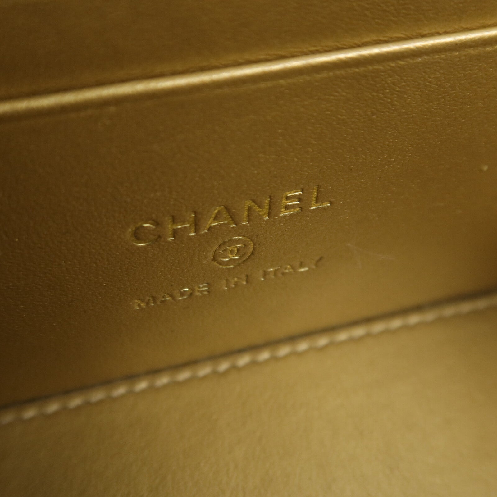 CHANEL 羊皮皮革Vanity Case鏈帶肩背袋
