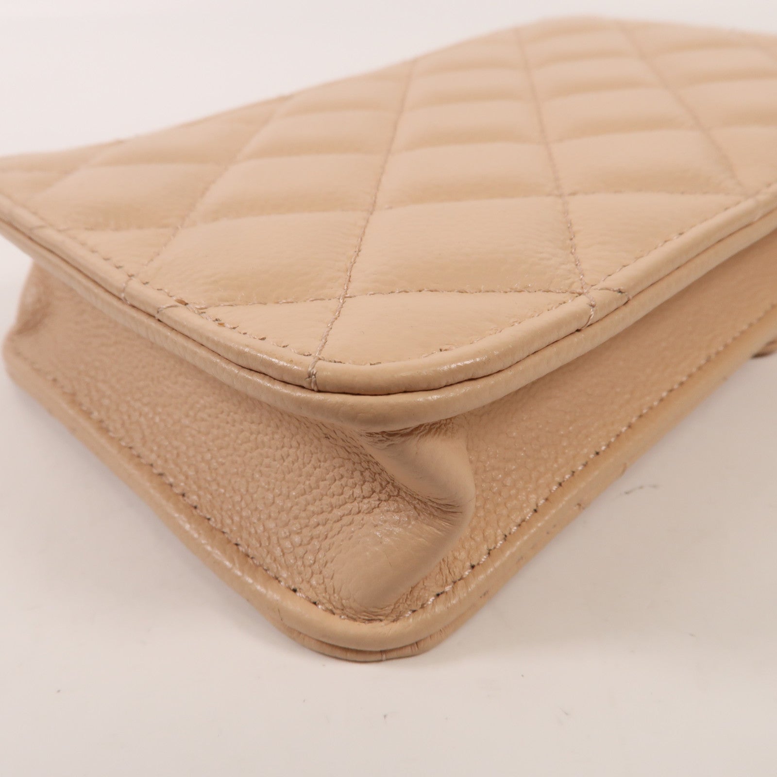 CHANEL 牛皮皮革Phone Bag金扣鏈帶肩背袋