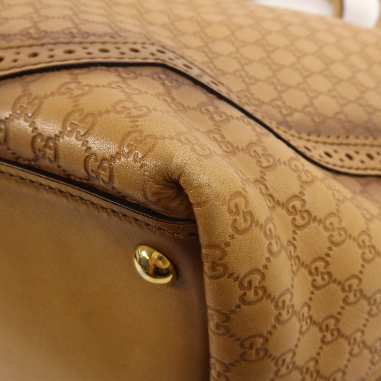 GUCCI 牛皮皮革Microguccissima Brogue Duilio Tote手挽袋