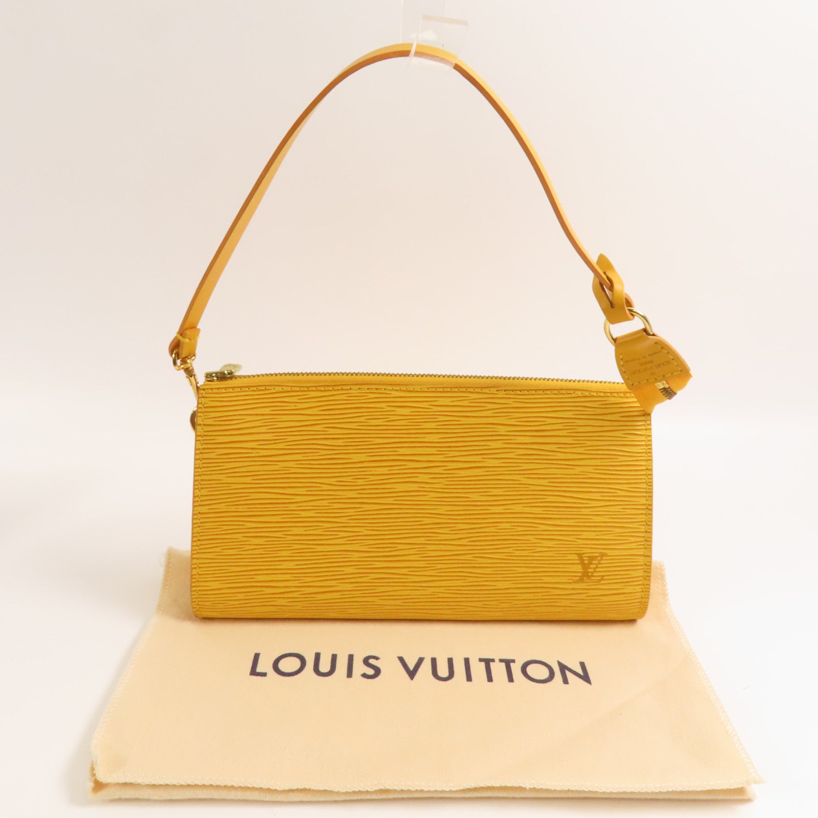 LOUIS VUITTON Epi Pochette Accessories Pouch金扣手挽袋