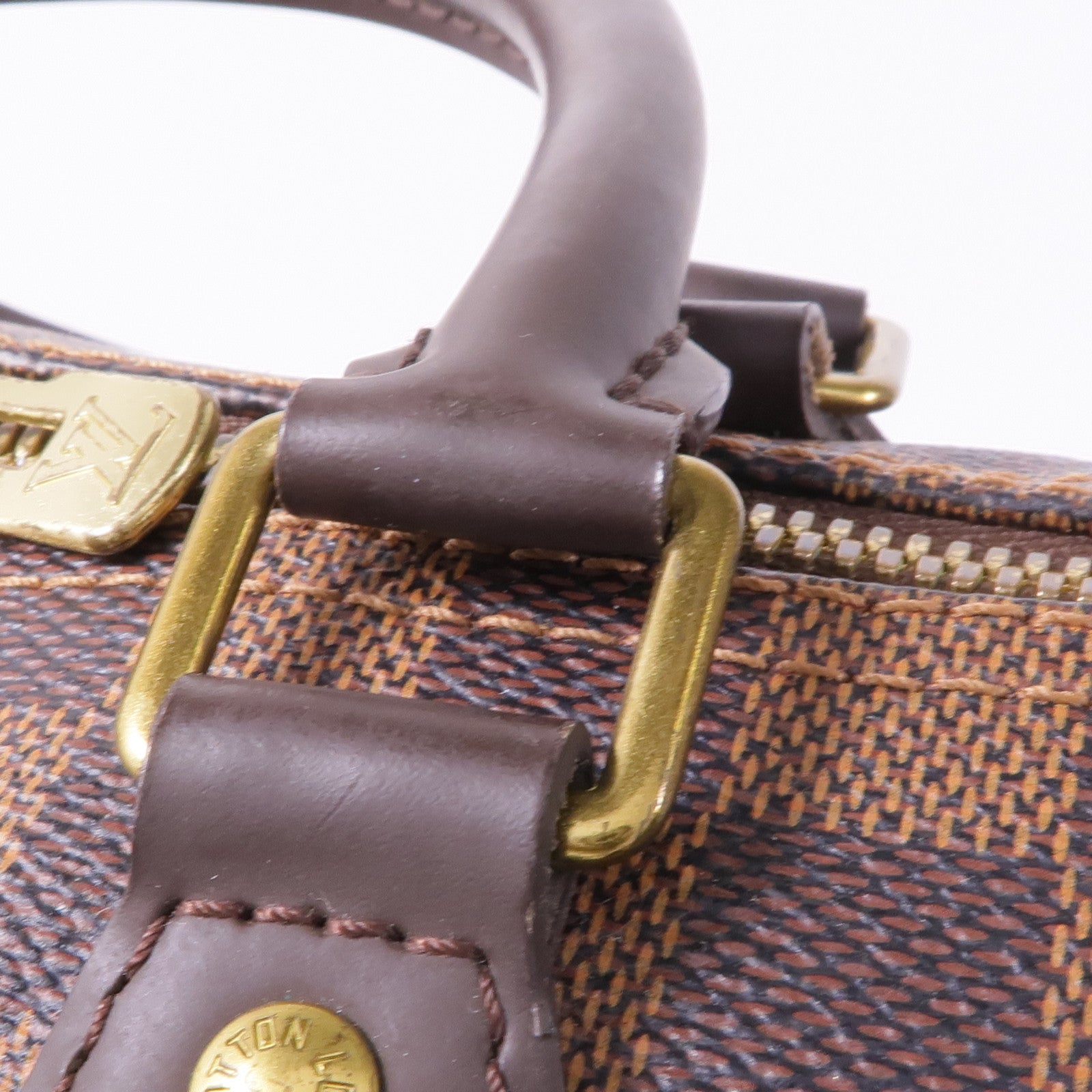 LOUIS VUITTON Damier Speedy Bandouliere 30金扣手挽肩背兩用袋棕色