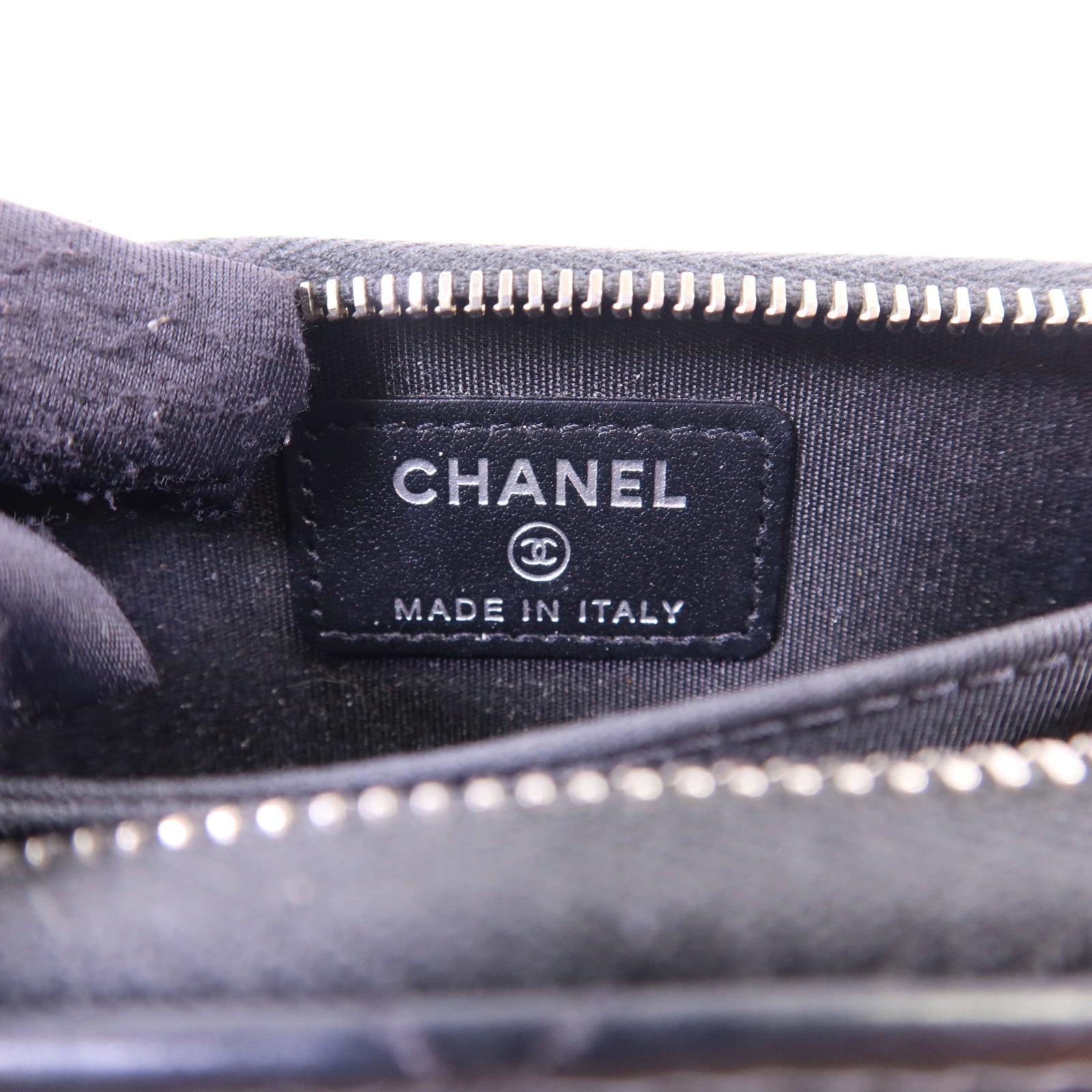 CHANEL 牛皮皮革Card Case銀扣卡片套