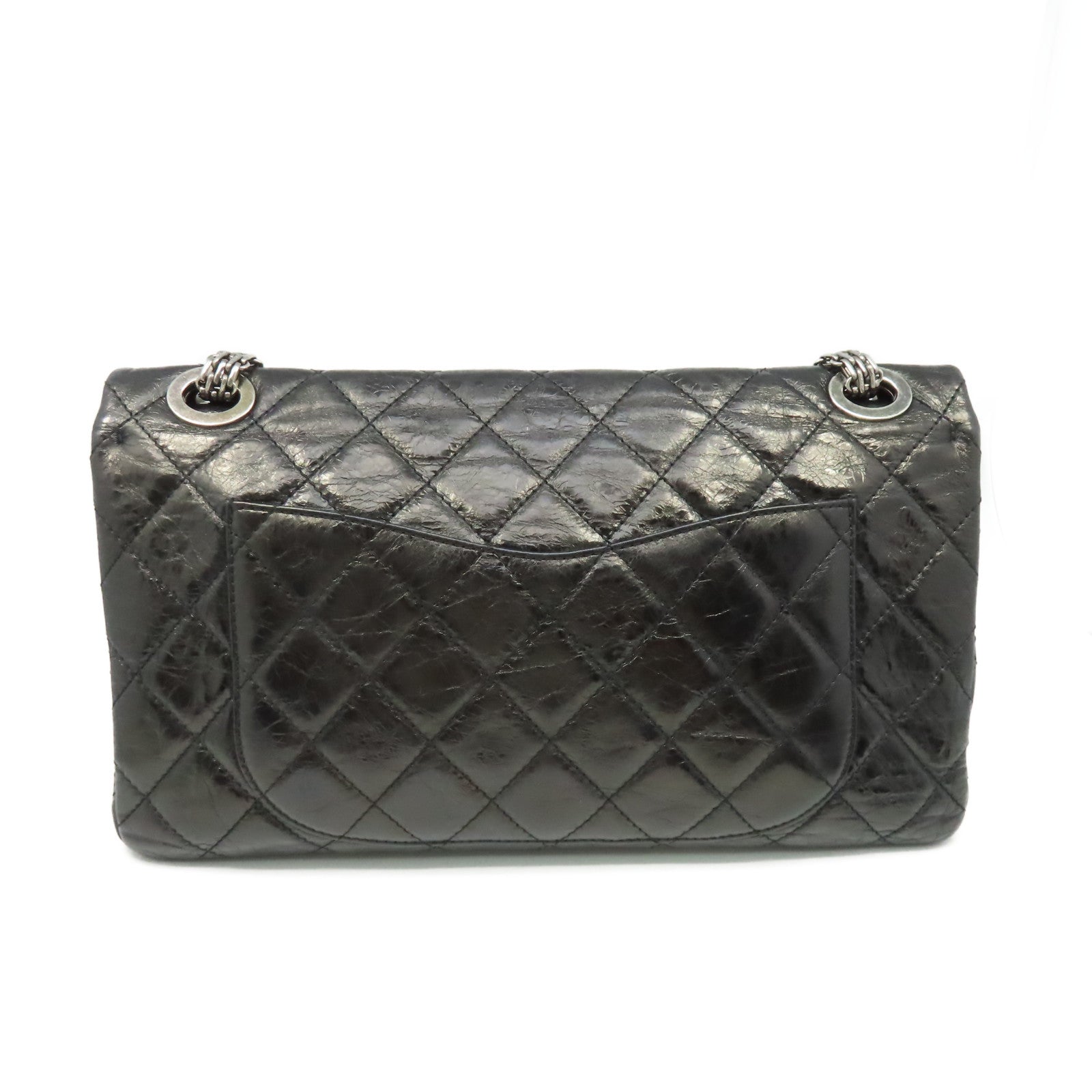 CHANEL 【清倉大減價】菱格羊皮皮革Chain Shoulder Bag銀扣鏈帶肩背袋黑色