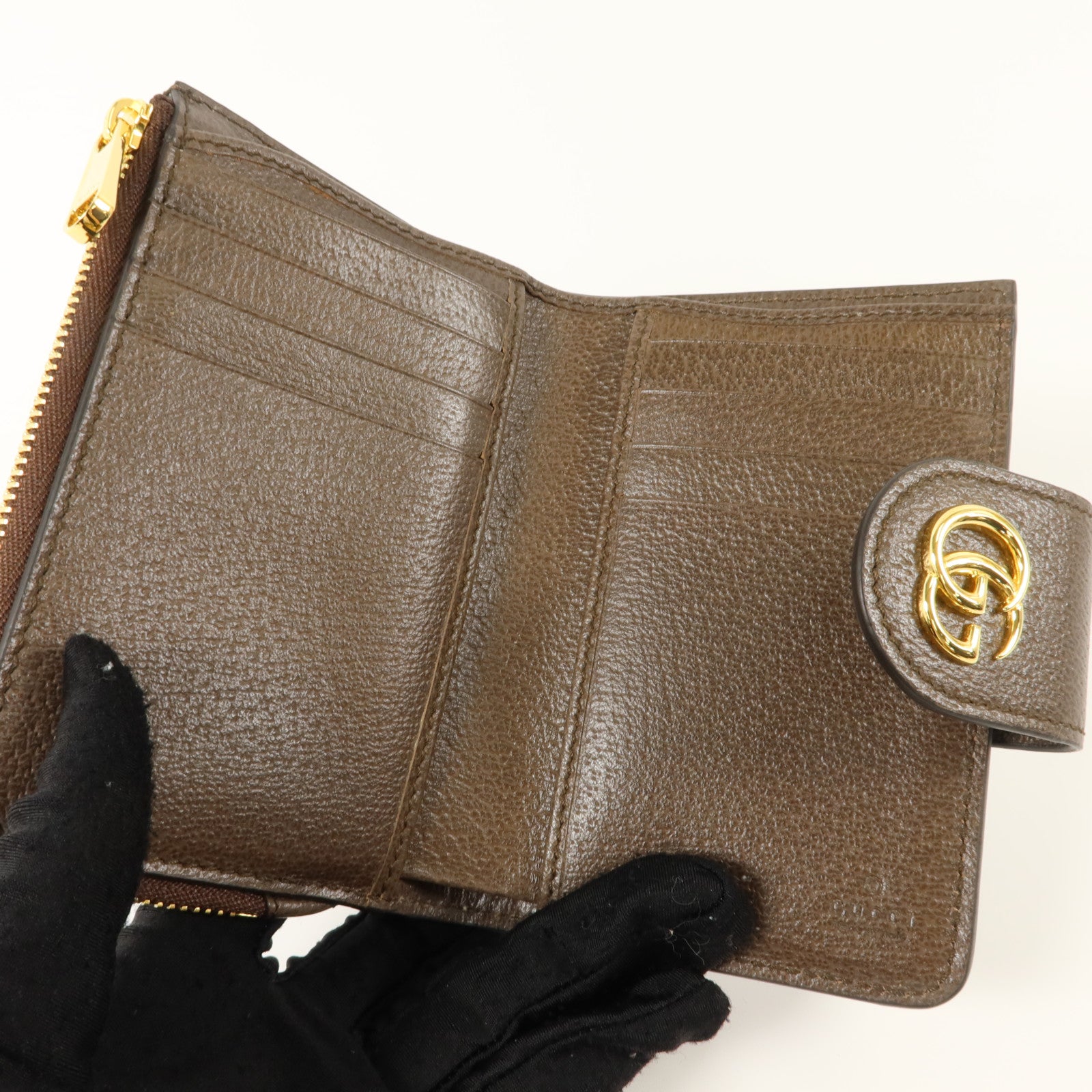 GUCCI 塗層帆布Ophidia Wallet Medium金扣錢包