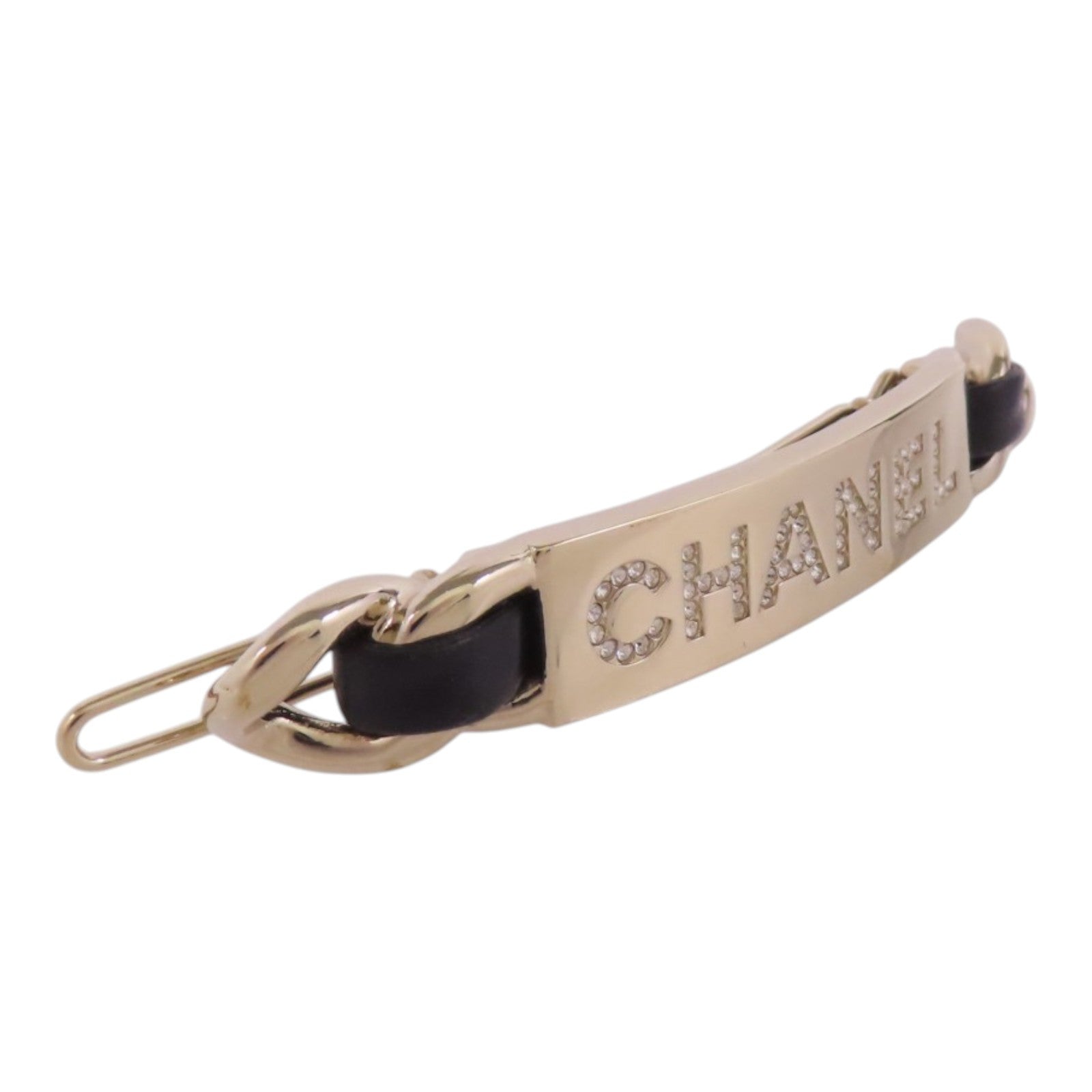 CHANEL 金屬/水鑽Hairpin金扣髮夾
