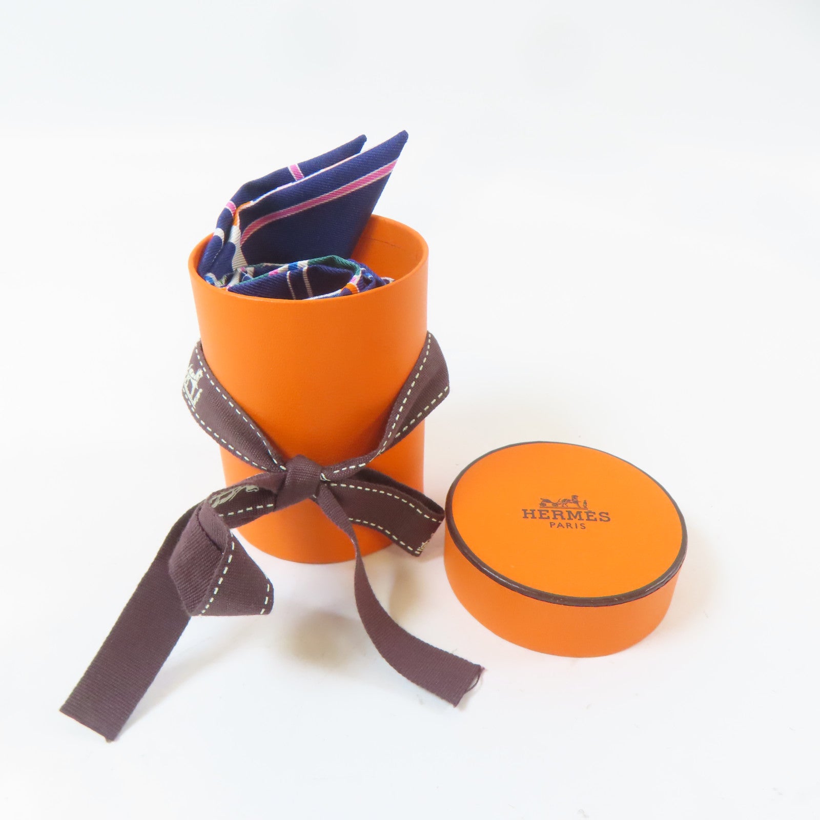 HERMES 絲質Twilly絲巾藍色