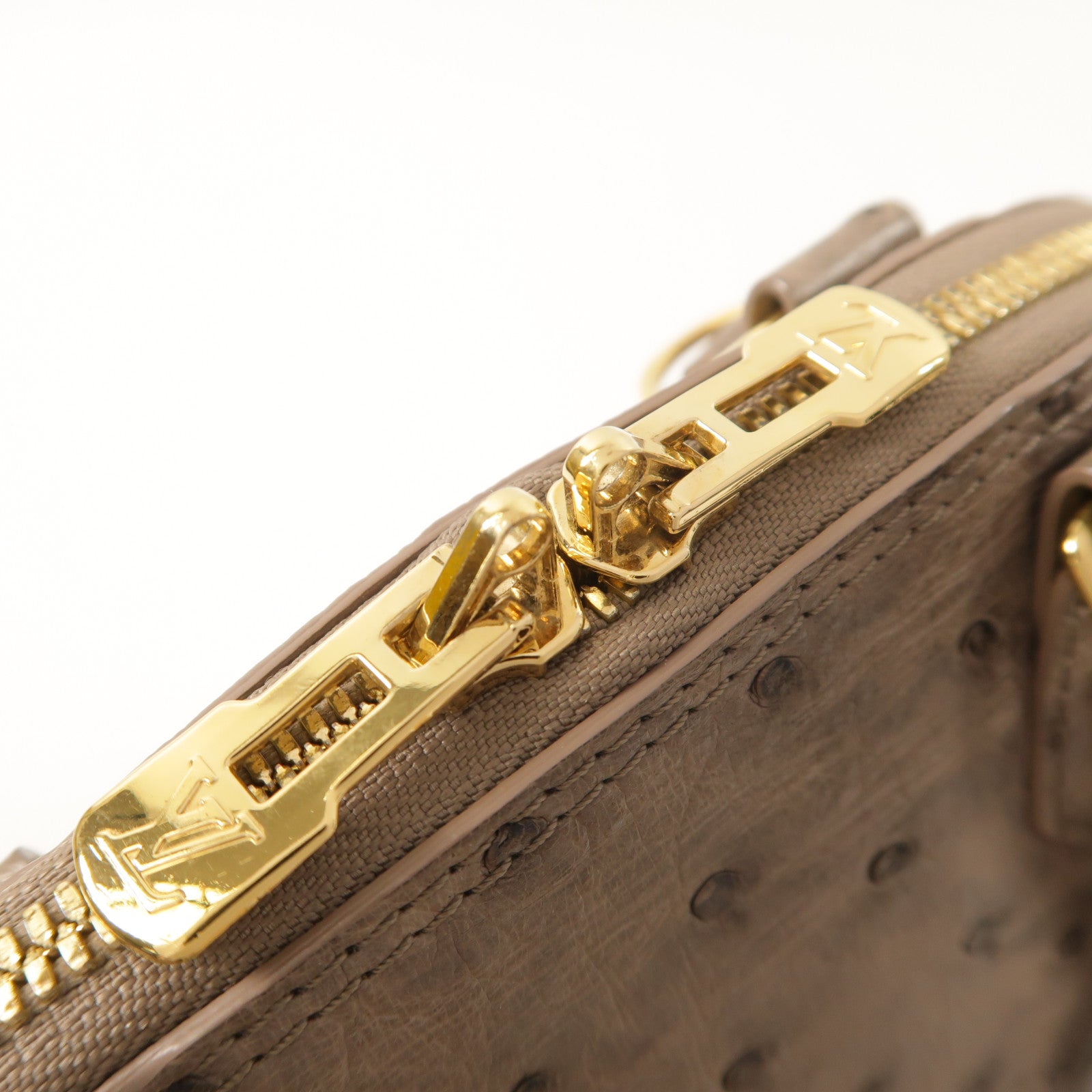 LOUIS VUITTON 鴕鳥皮革Alma BB金扣手挽肩背兩用袋