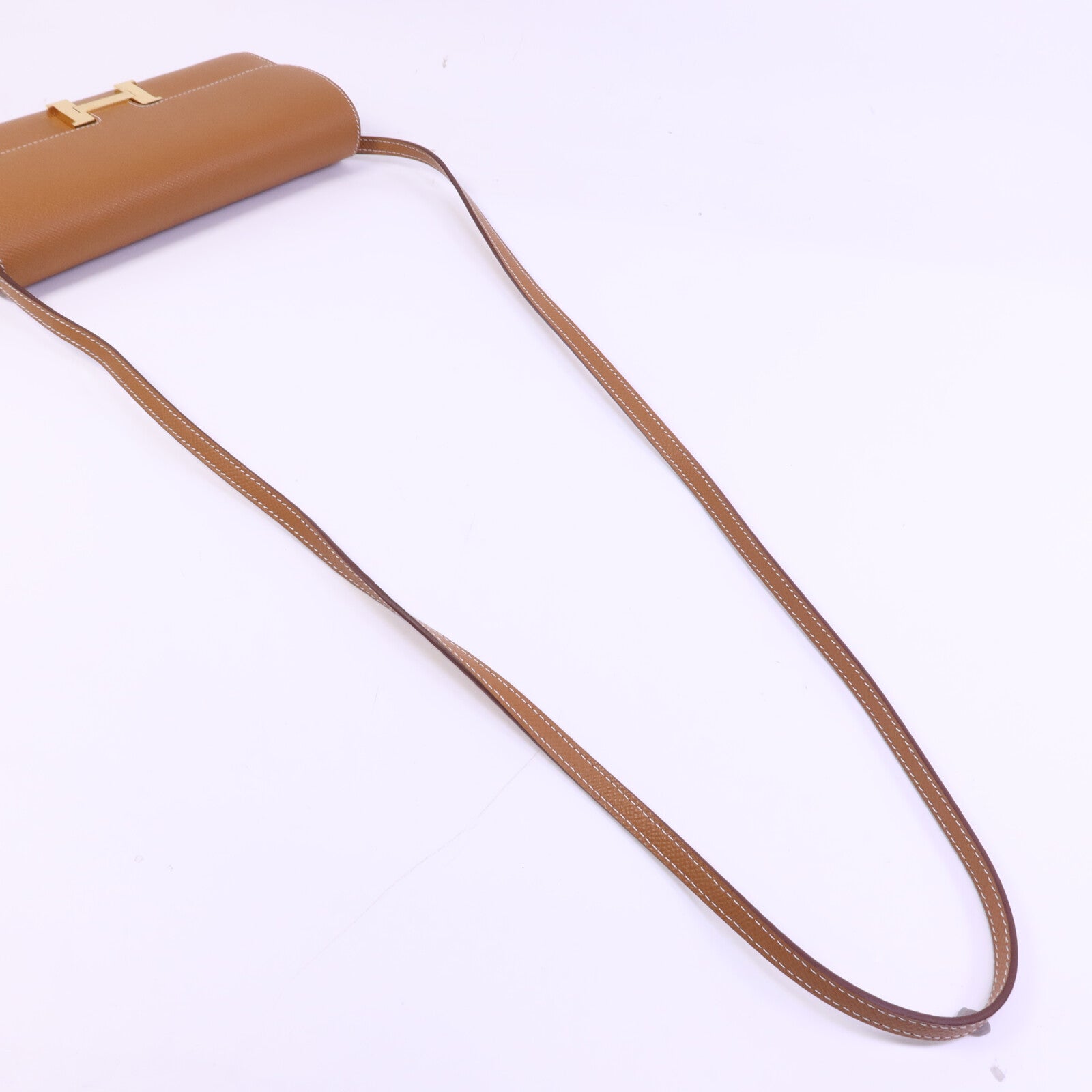 HERMES Epsom皮革Constance To Go金扣肩背袋Gold