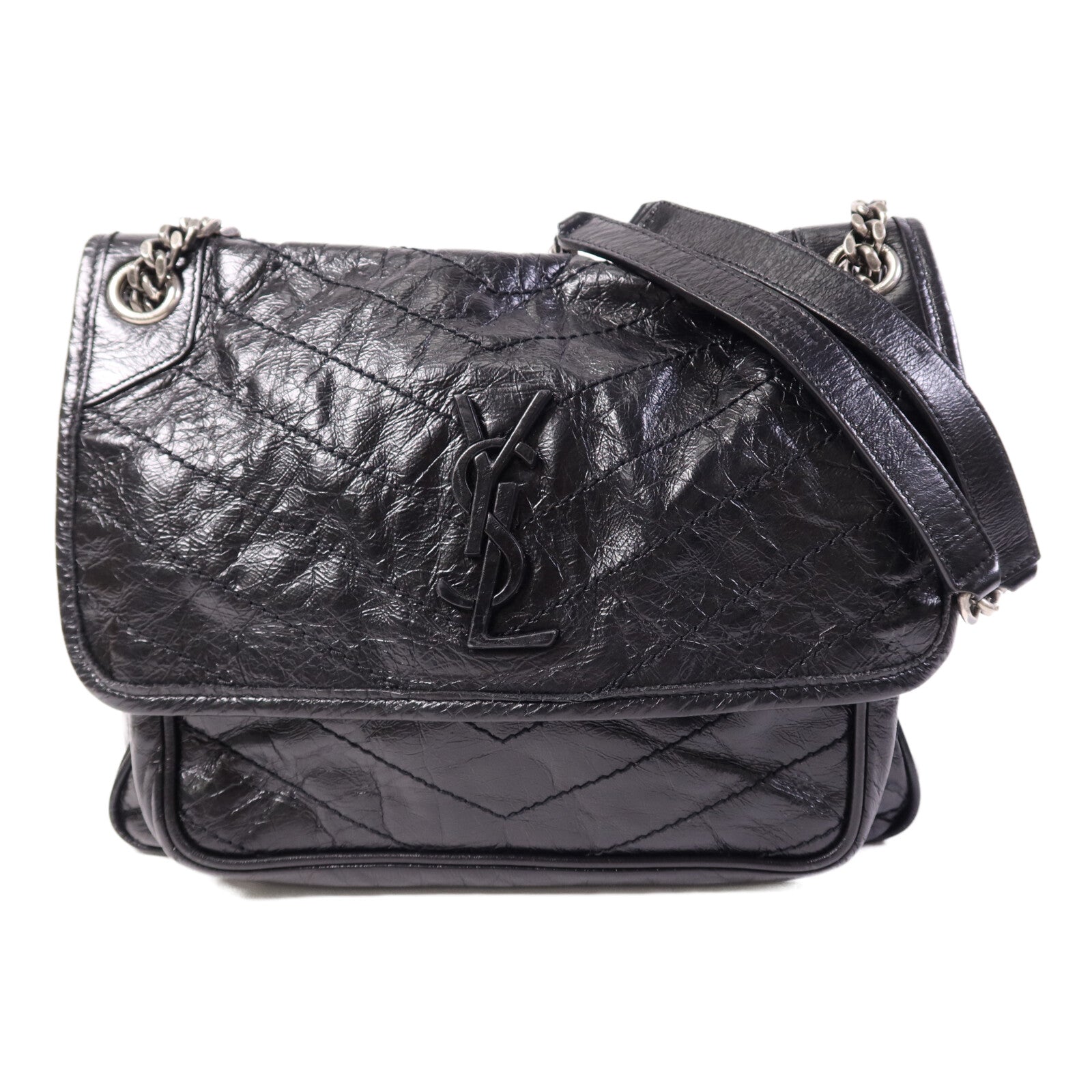 SAINT LAURENT 牛皮皮革Niki Medium銀扣鏈帶肩背袋