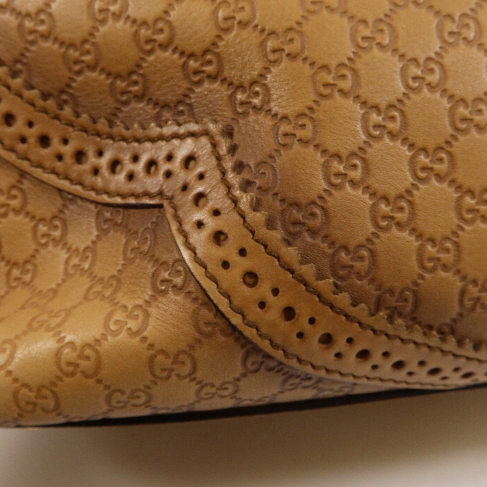 GUCCI 牛皮皮革Microguccissima Brogue Duilio Tote手挽袋