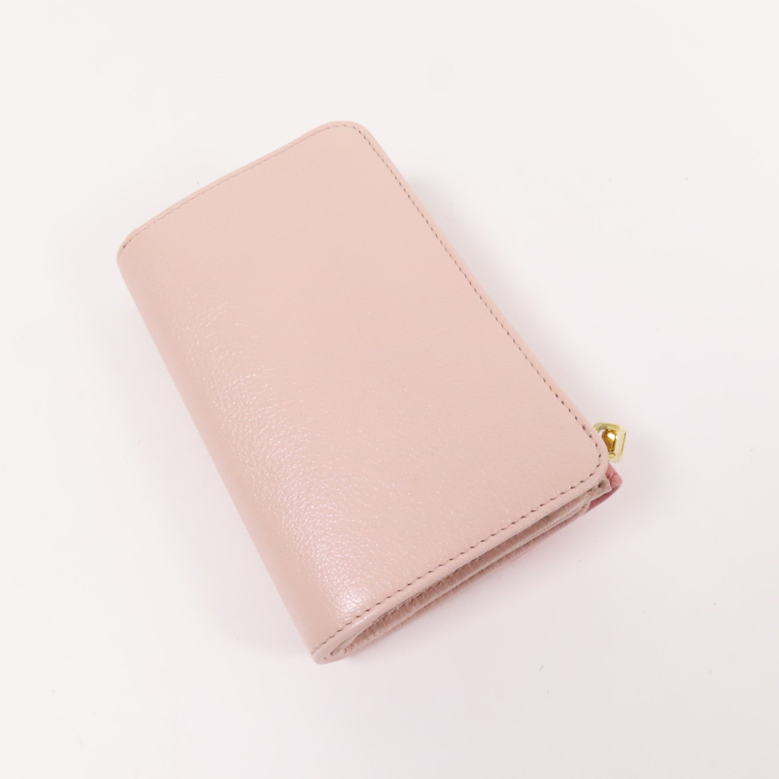 Miu Miu 牛皮皮革Trifold Wallet金扣錢包