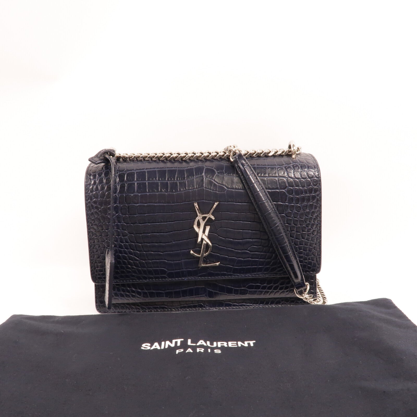 SAINT LAURENT 牛皮皮革Chain Shoulder Bag鏈帶肩背袋