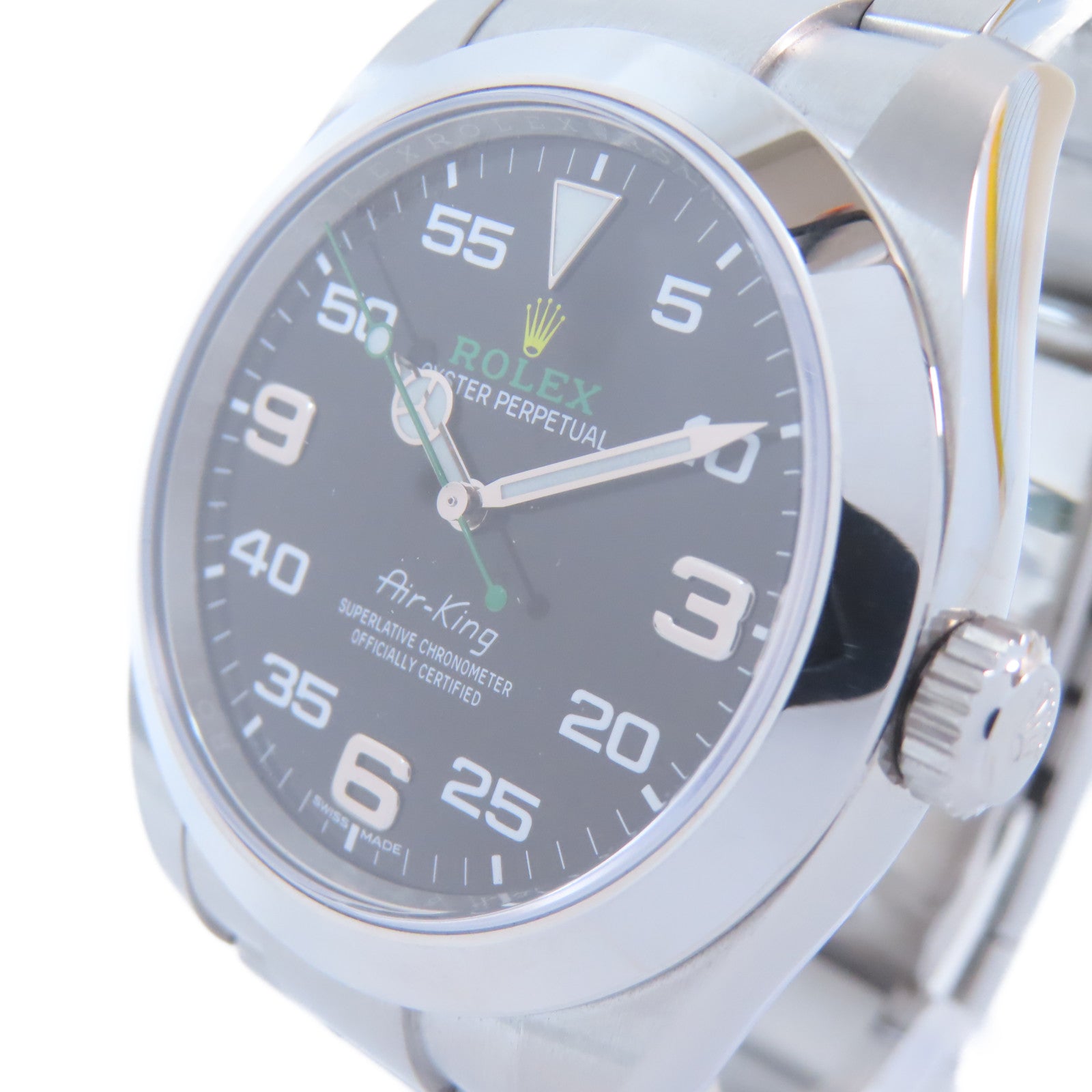 ROLEX Air King不鏽鋼手錶自動機芯黑色
