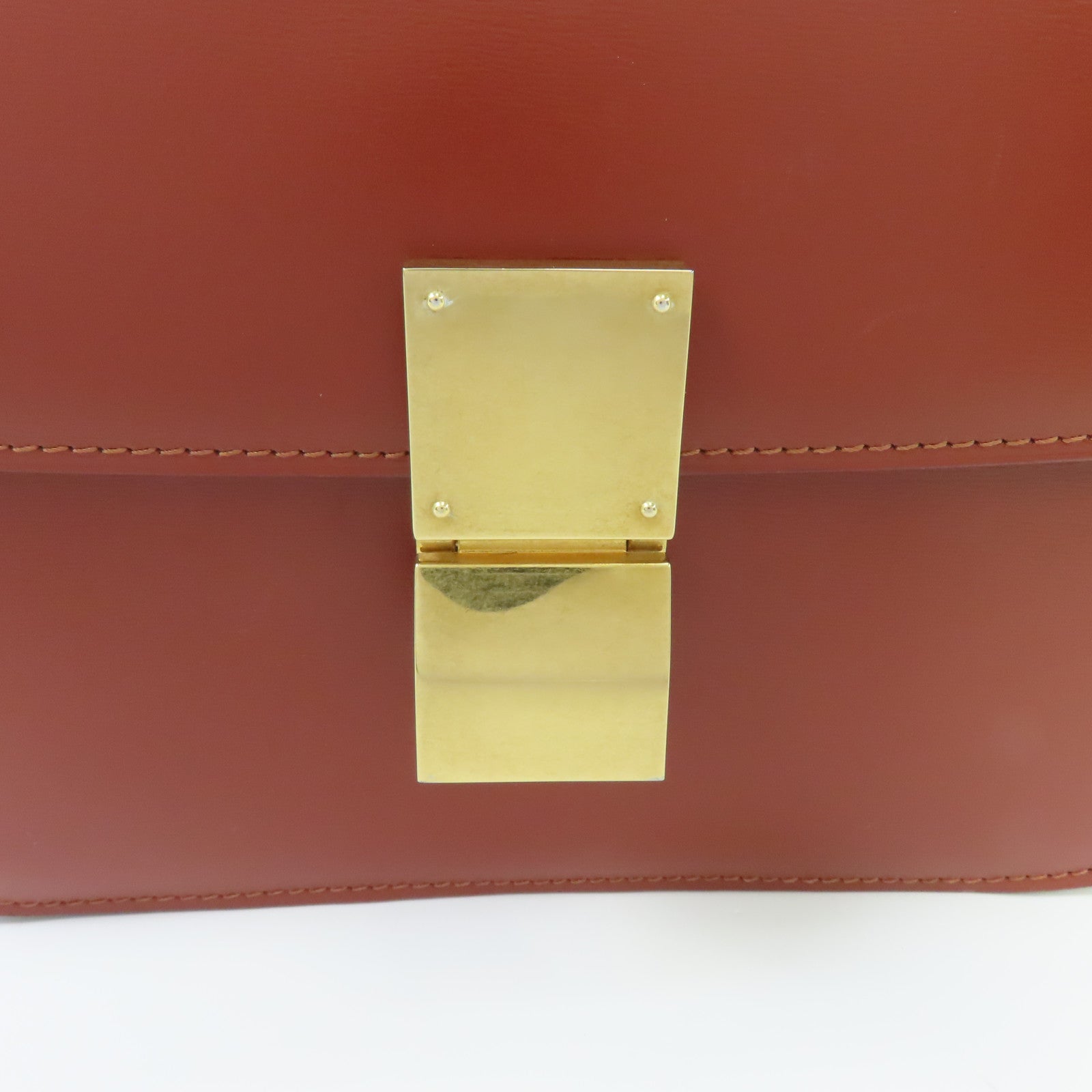 CELINE 【激減優惠】牛皮皮革Classic Box金扣肩背袋紅色