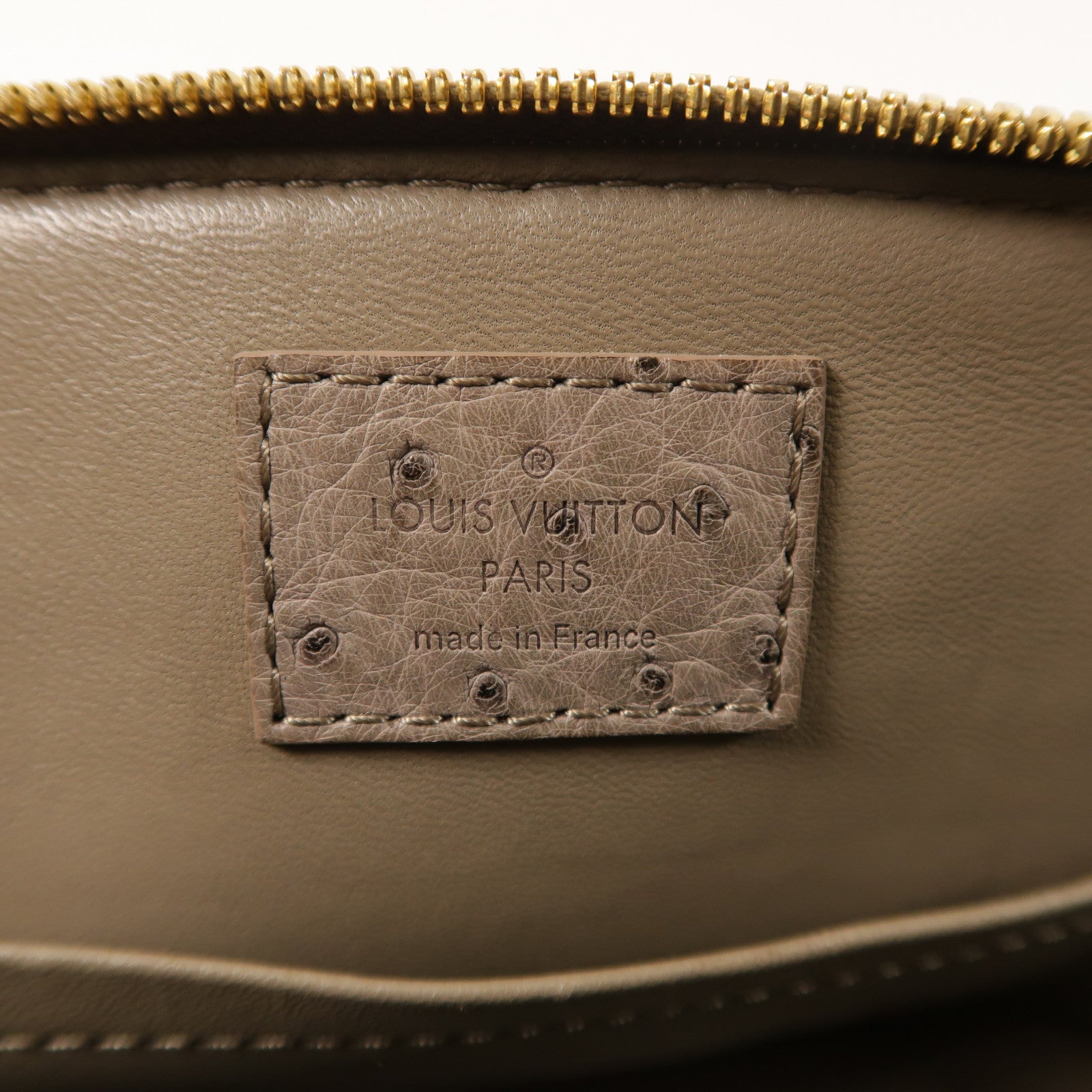 LOUIS VUITTON 鴕鳥皮革Alma BB金扣手挽肩背兩用袋