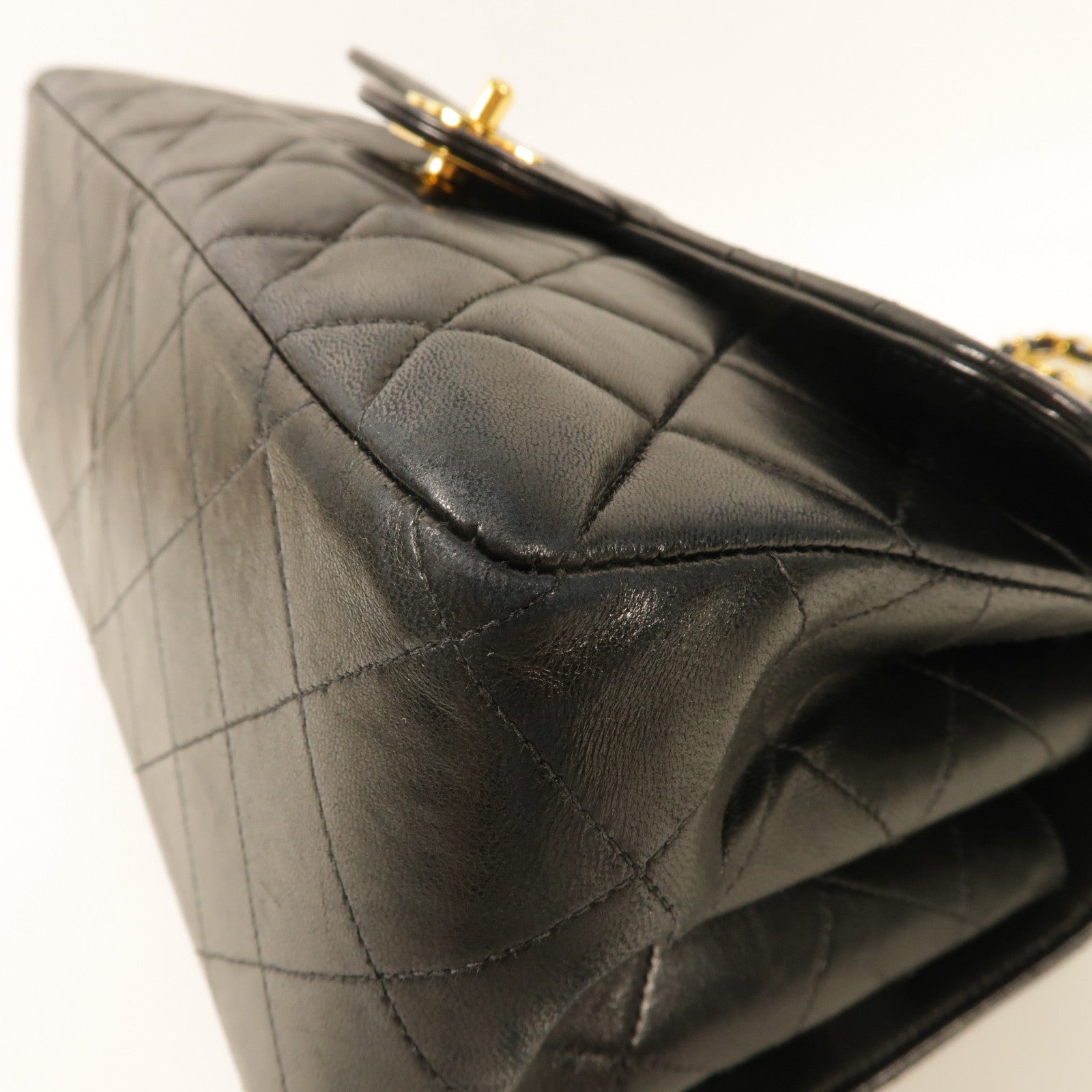 CHANEL 羊皮皮革Vintage Chain Shoulder Bag金扣肩背袋