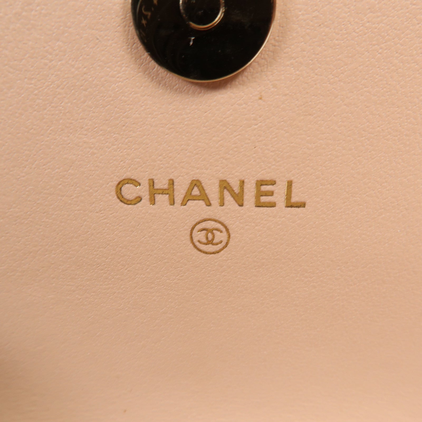 CHANEL 牛皮皮革Phone Bag金扣鏈帶肩背袋
