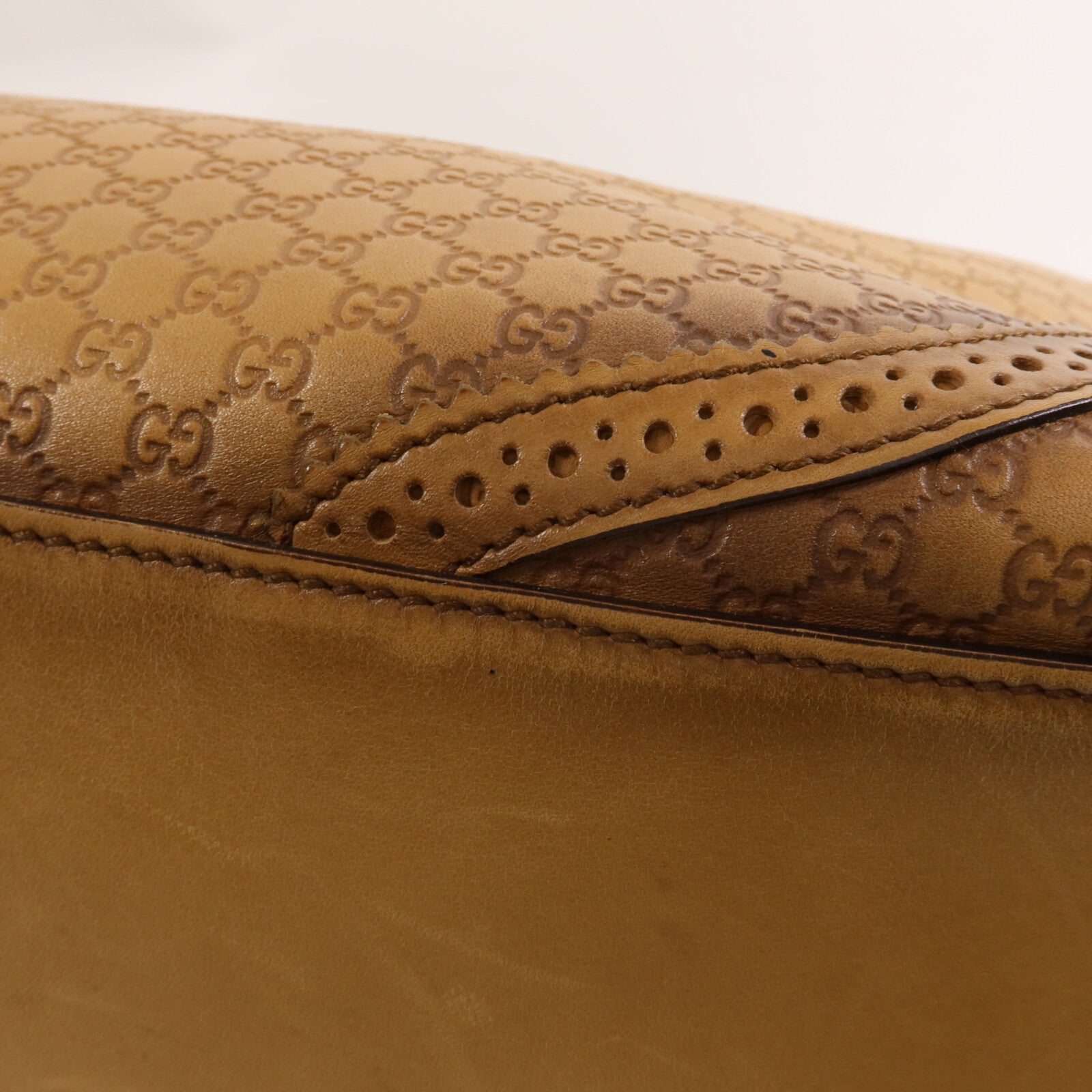 GUCCI 牛皮皮革Microguccissima Brogue Duilio Tote手挽袋