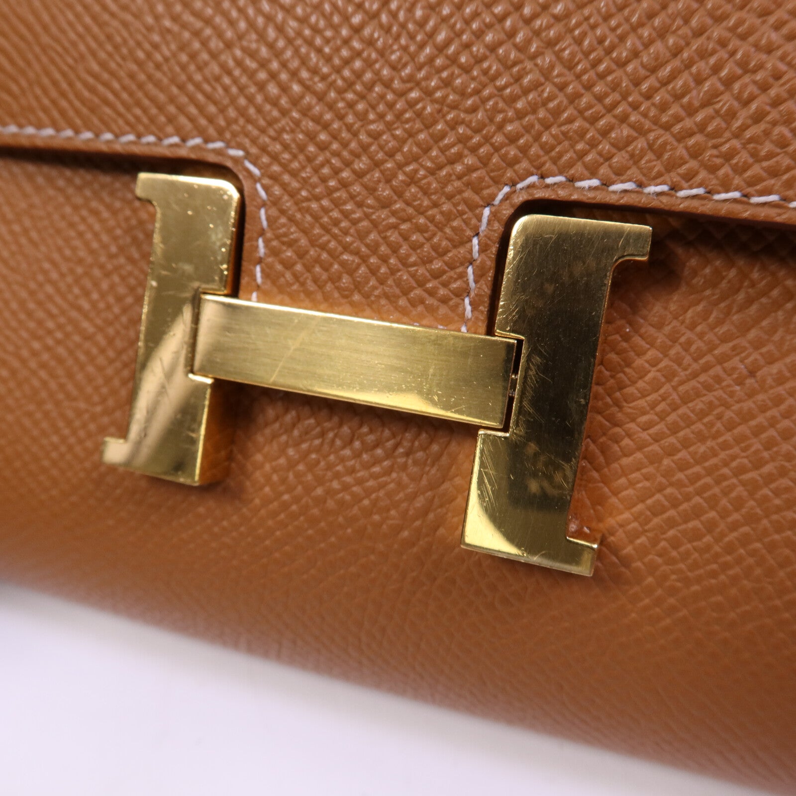HERMES Epsom皮革Constance To Go金扣肩背袋Gold