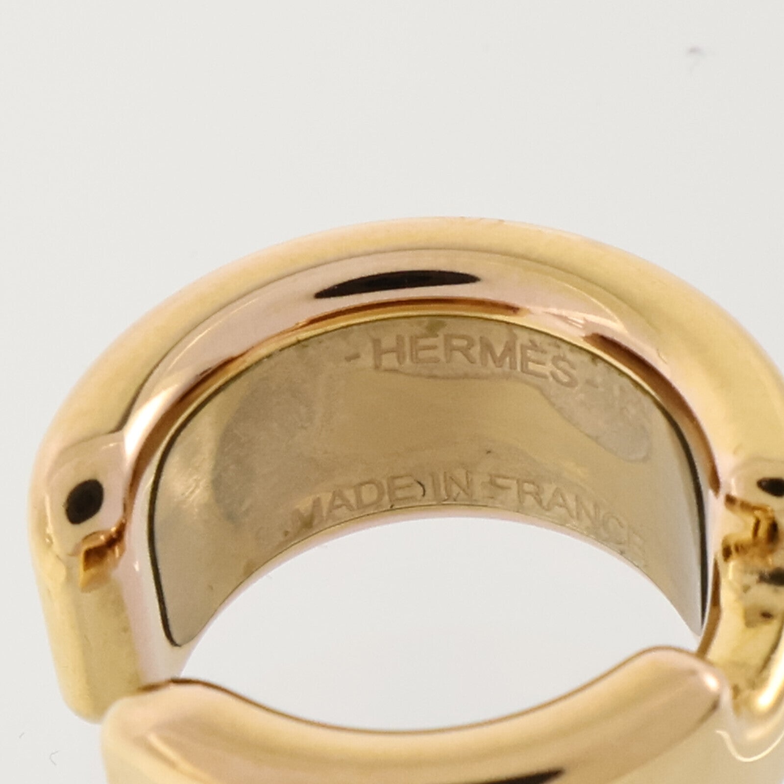 HERMES 蜥蜴皮革/金屬Olympe Ear Cuff耳夾Ficelle