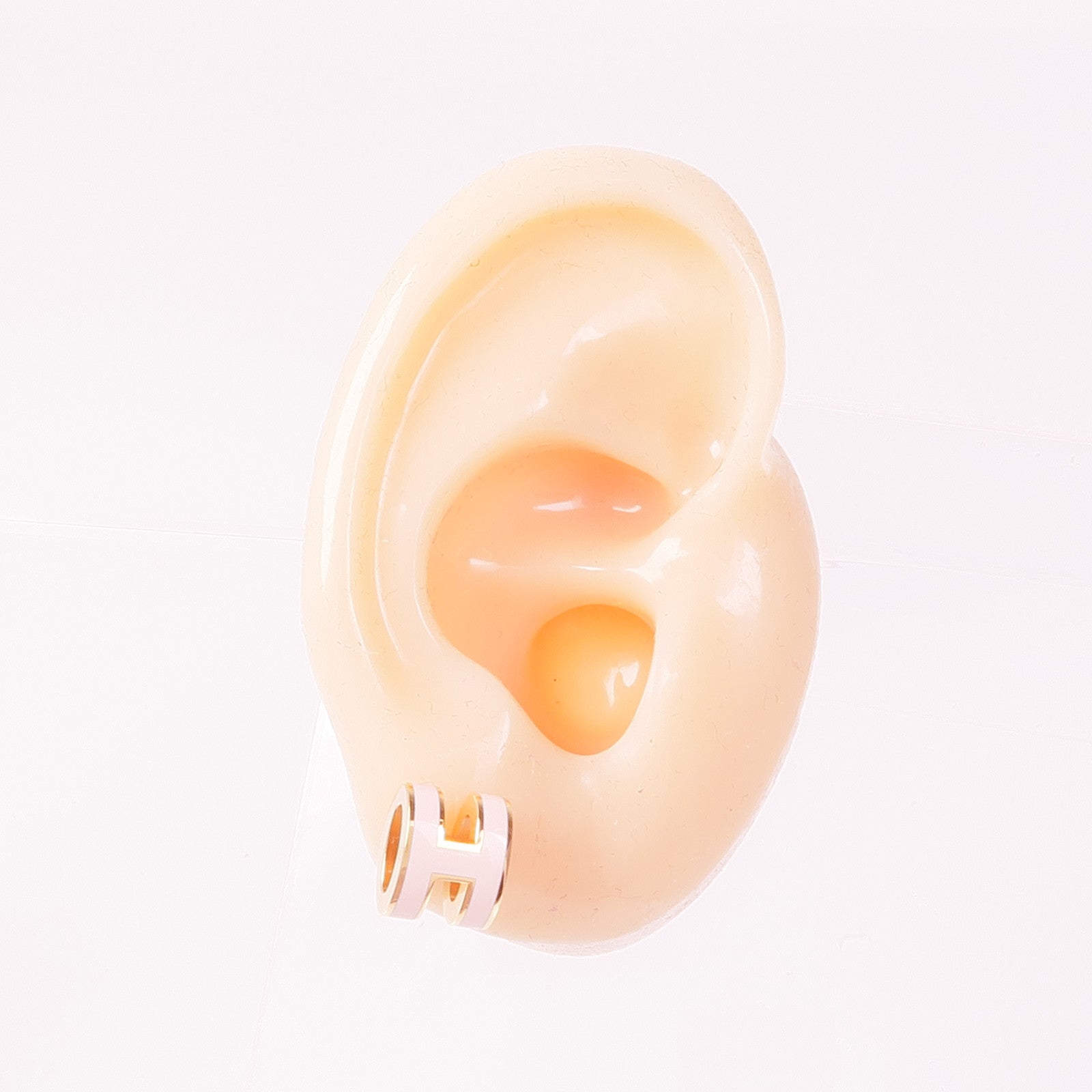 HERMES 金屬Mini Pop H Earrings耳環3Q Rose Sakura