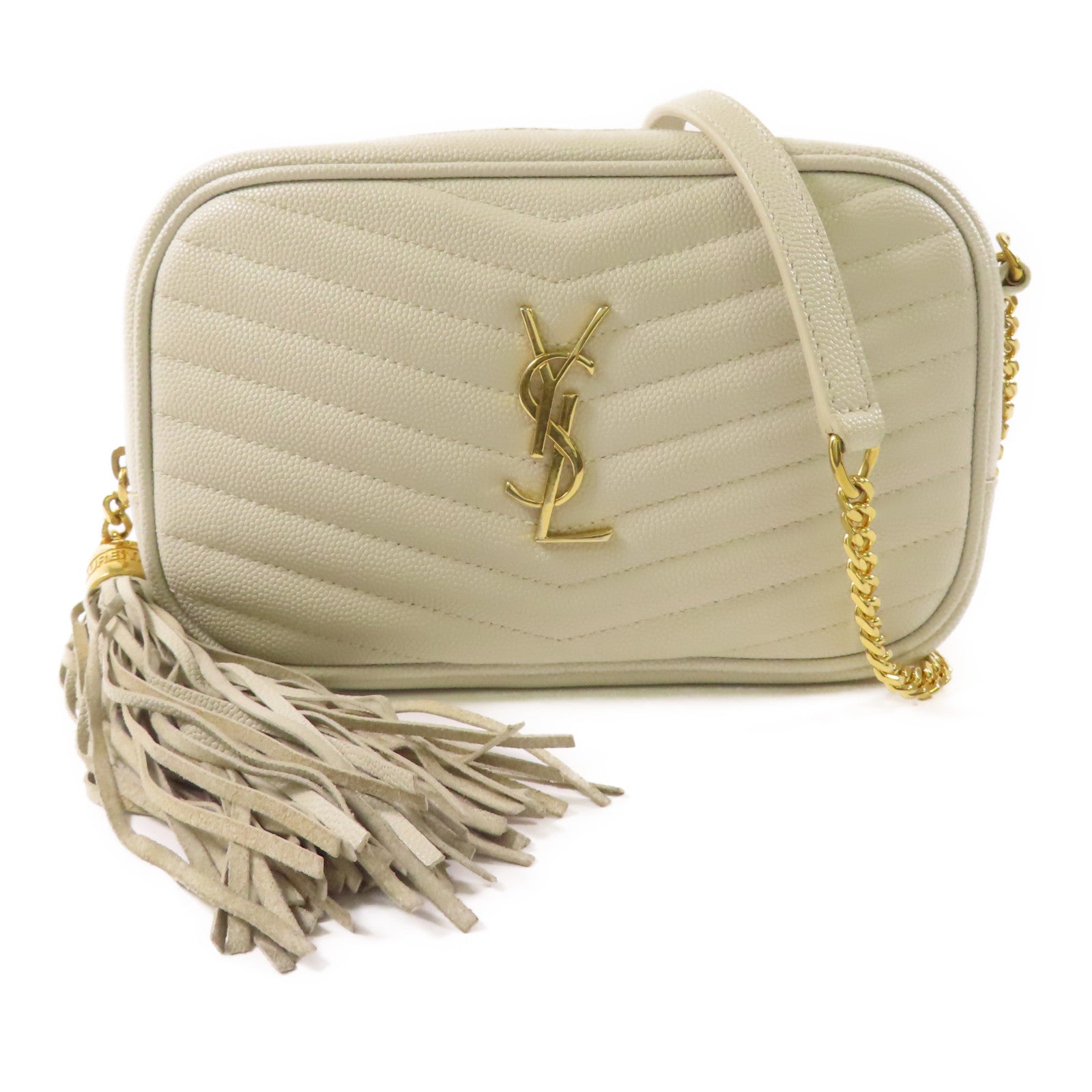 SAINT LAURENT 牛皮皮革Lou Mini金扣鏈帶肩背袋