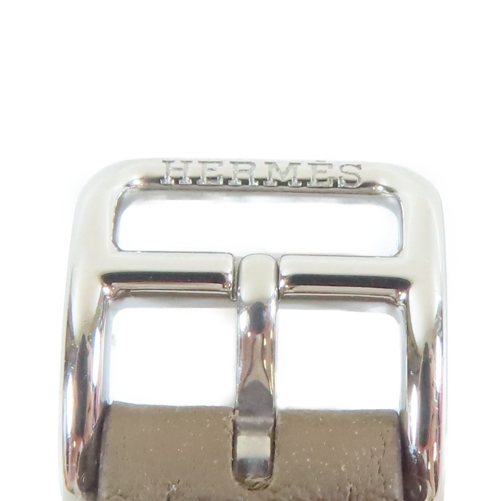 HERMES 不鏽鋼/皮革帯H Watch Diamond石英機芯手錶啡色