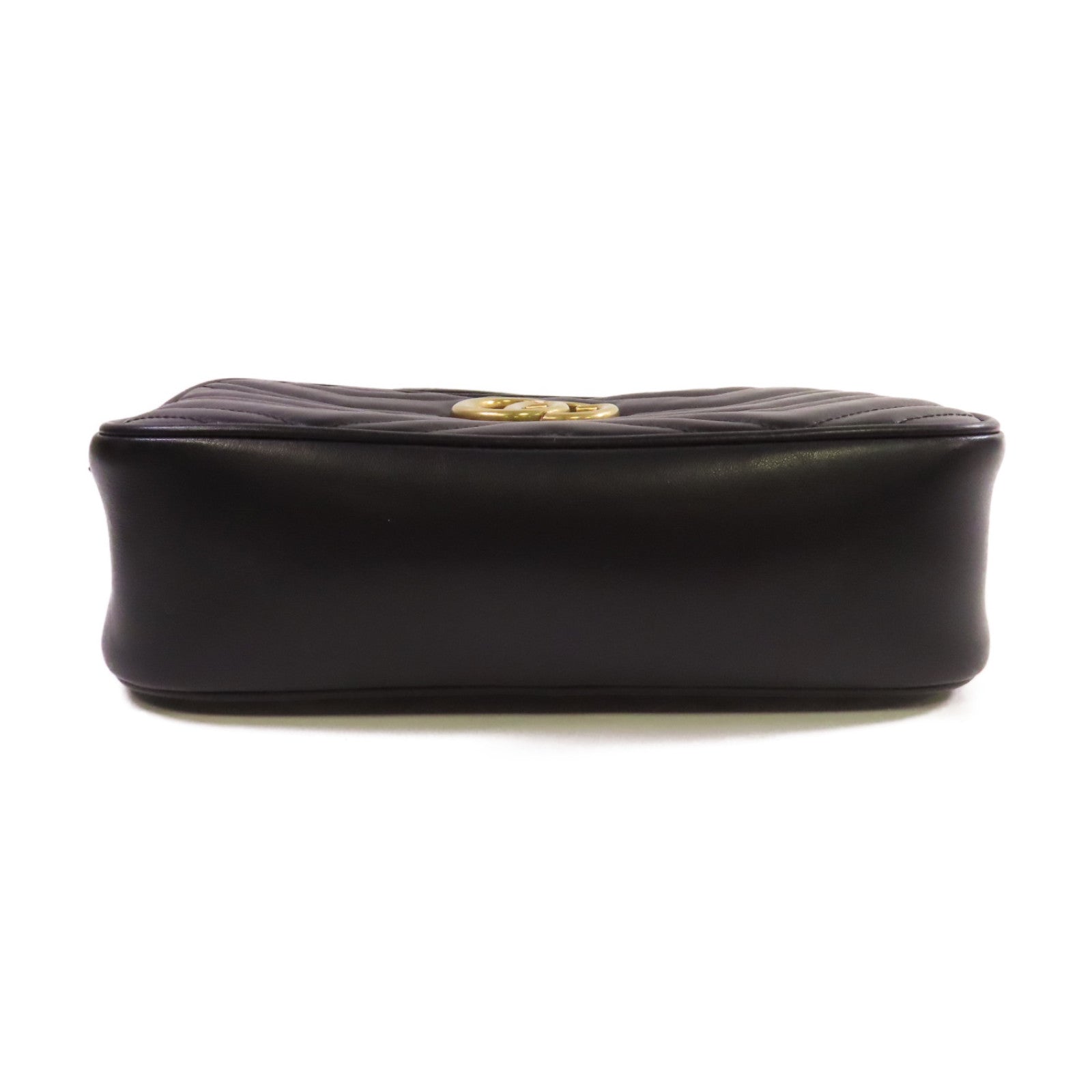 GUCCI 牛皮皮革GG Marmont Shoulder Bag金扣肩背袋黑色