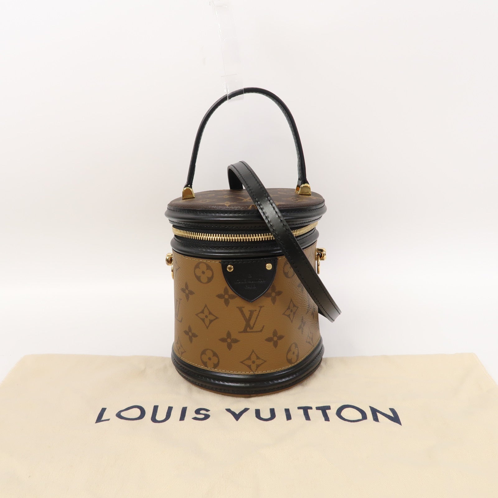 LOUIS VUITTON 【激減優惠】Monogram Reverse Cannes金扣手挽肩背兩用袋啡色