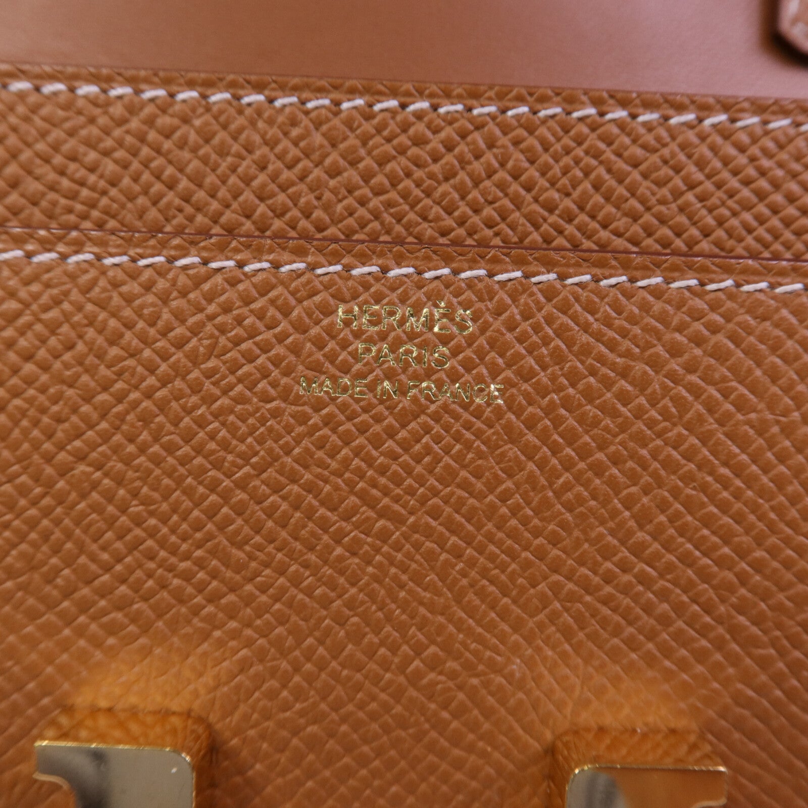 HERMES Epsom皮革Constance To Go金扣肩背袋Gold