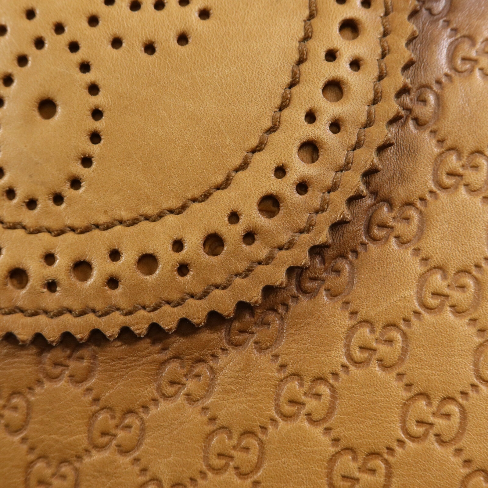 GUCCI 牛皮皮革Microguccissima Brogue Duilio Tote手挽袋