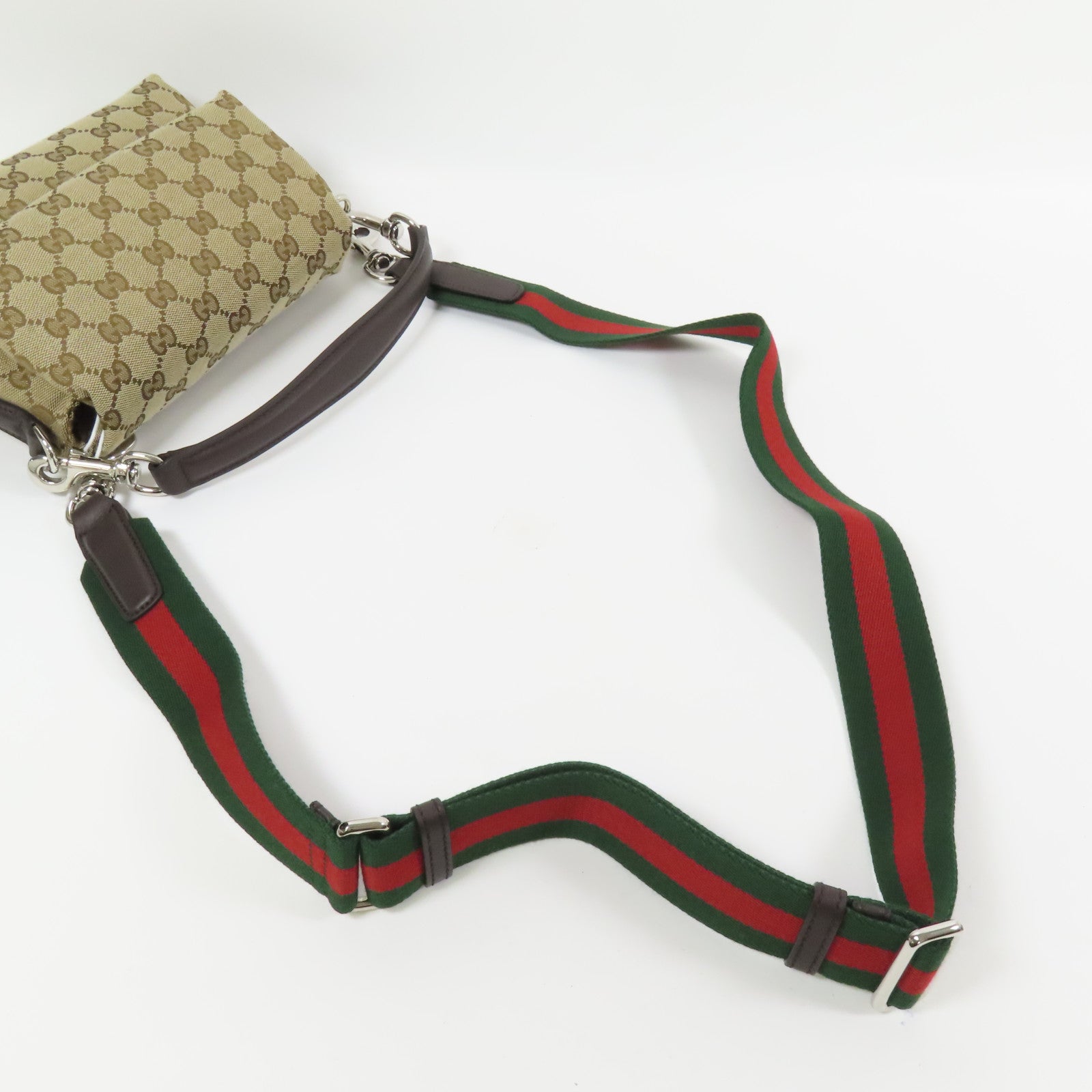 GUCCI 【激減優惠】帆布Small Crossbody Bag銀扣肩背袋