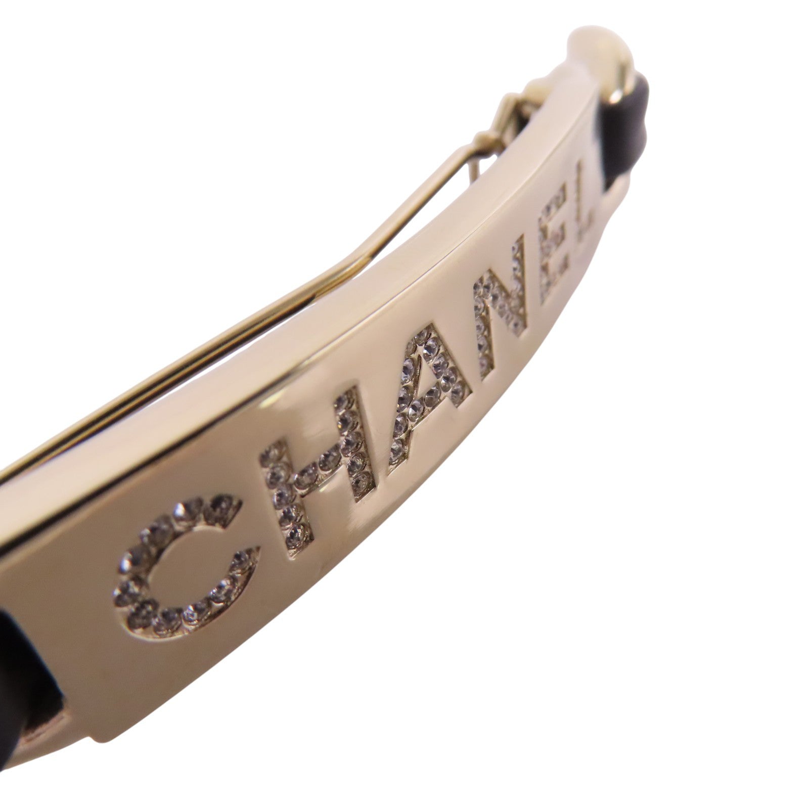 CHANEL 金屬/水鑽Hairpin金扣髮夾