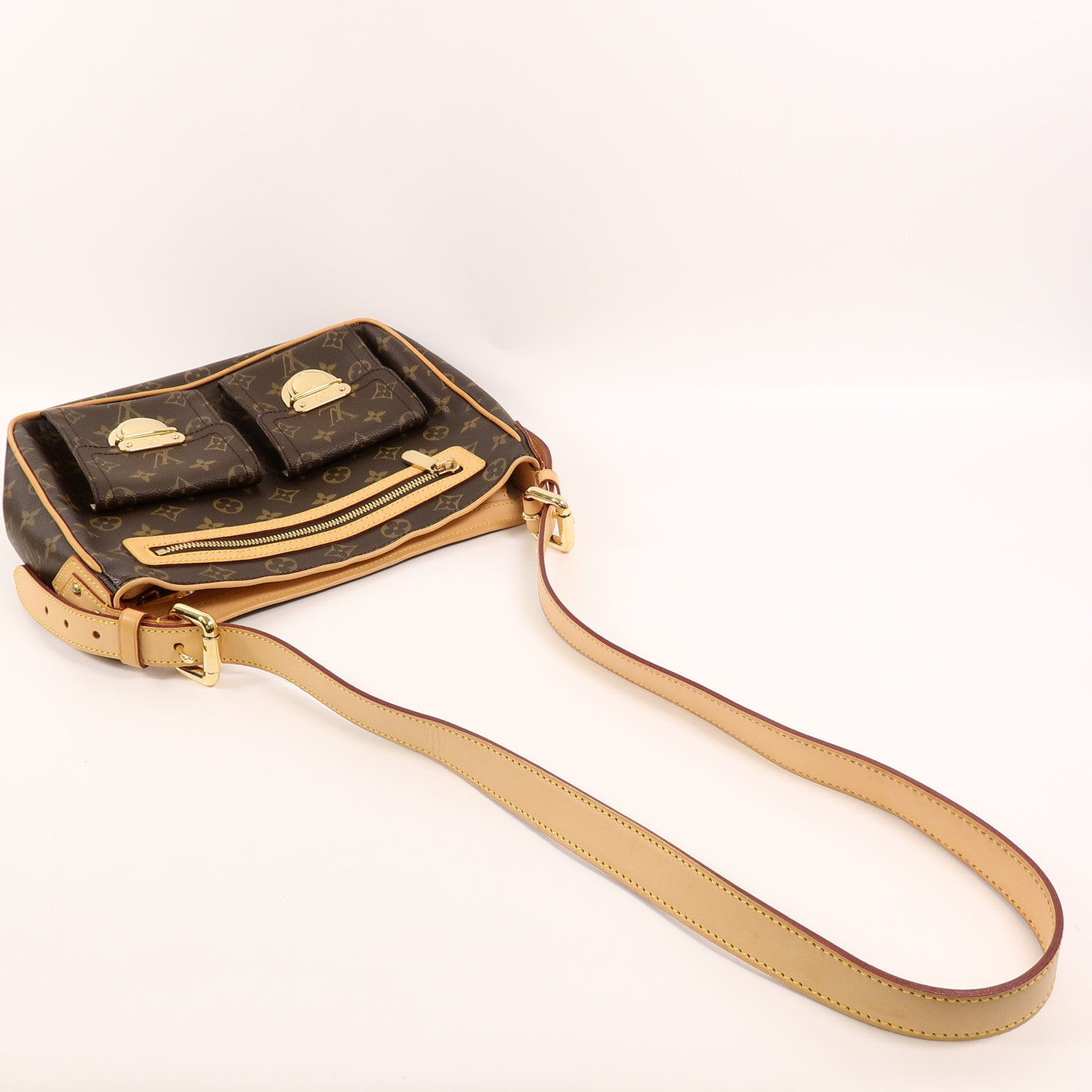 LOUIS VUITTON Monogram Hudson GM金扣肩背袋