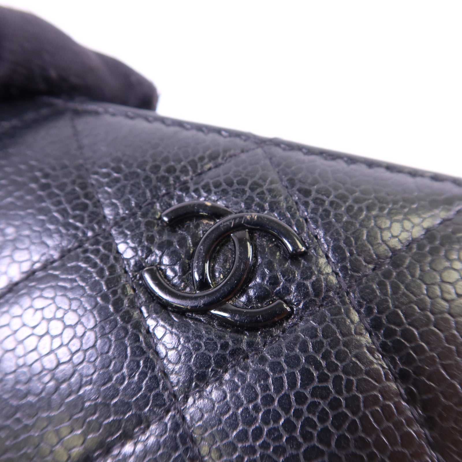 CHANEL 牛皮皮革Card Case銀扣卡片套